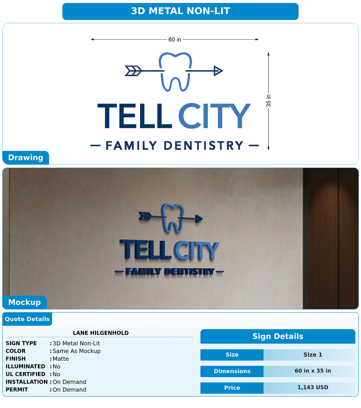 CUSTOM MOCKUP SIGN FOR Lane Hilgenhold