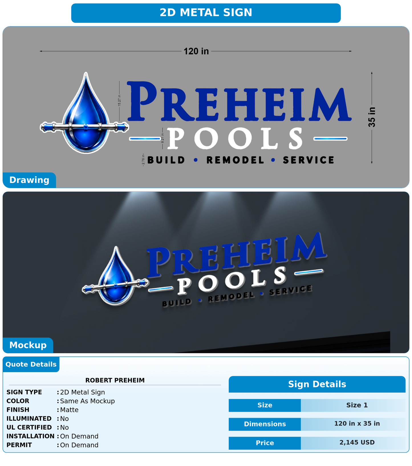 CUSTOM MOCKUP SIGN FOR Robert Preheim