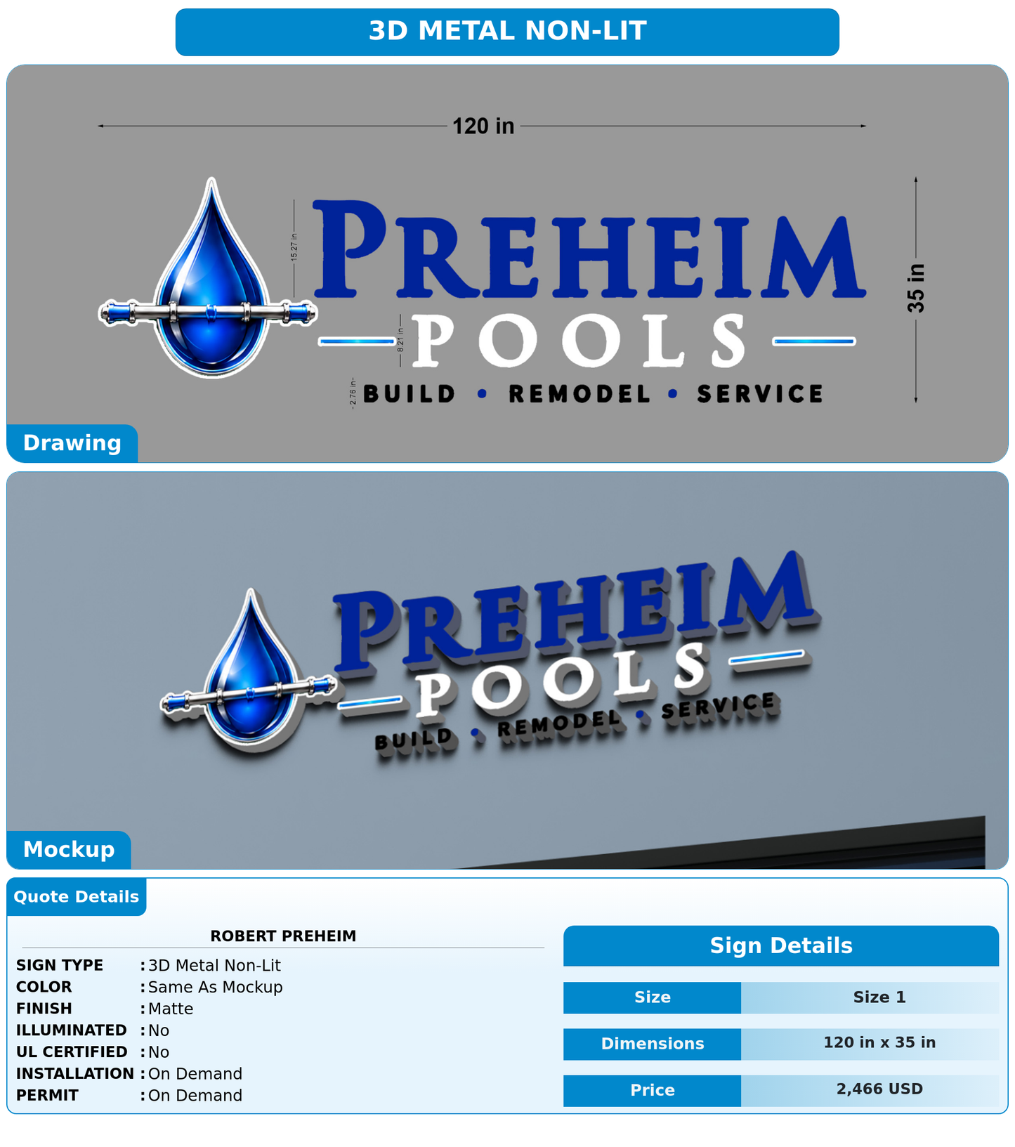 CUSTOM MOCKUP SIGN FOR Robert Preheim