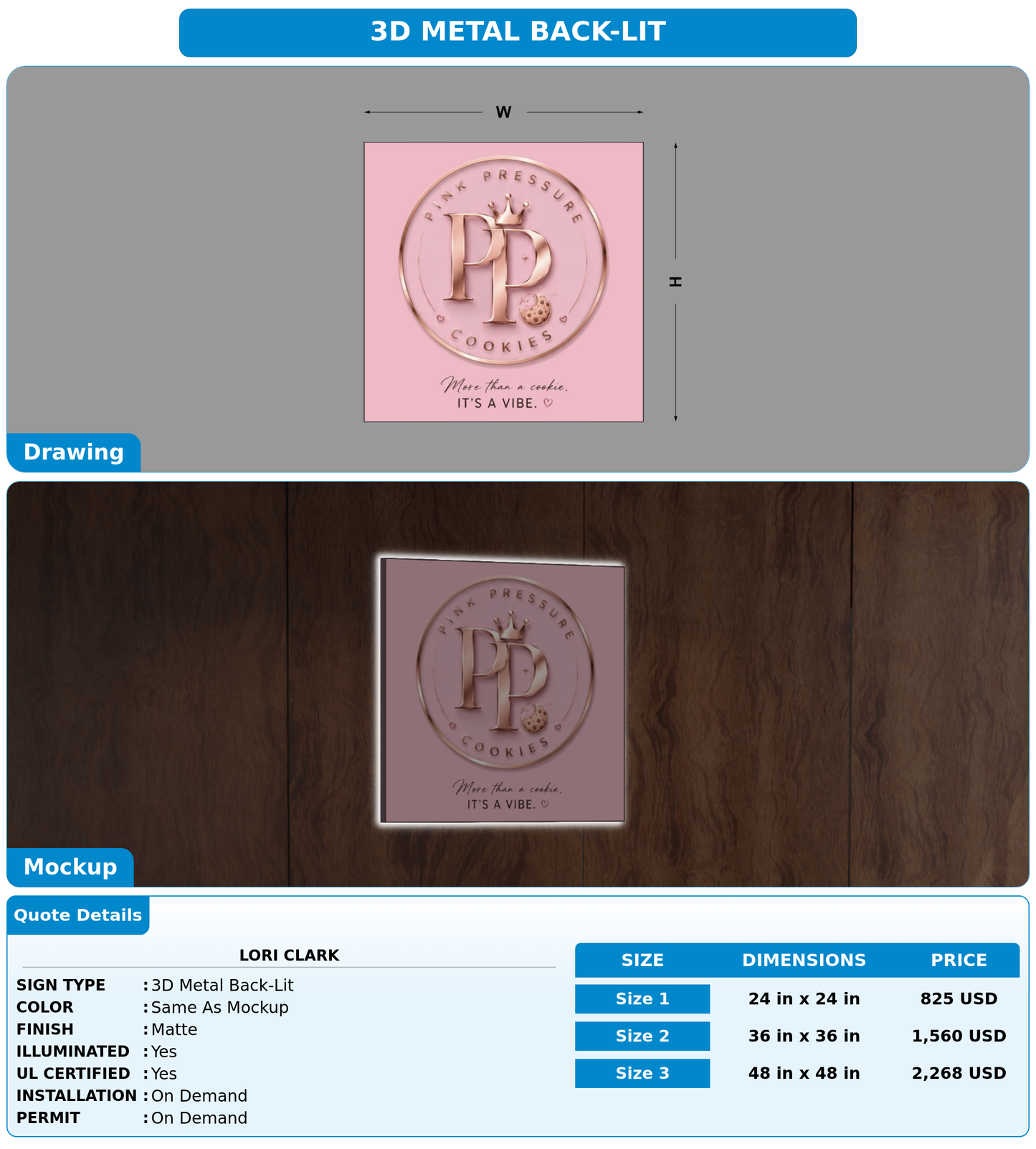 CUSTOM MOCKUP SIGN FOR Lori Clark