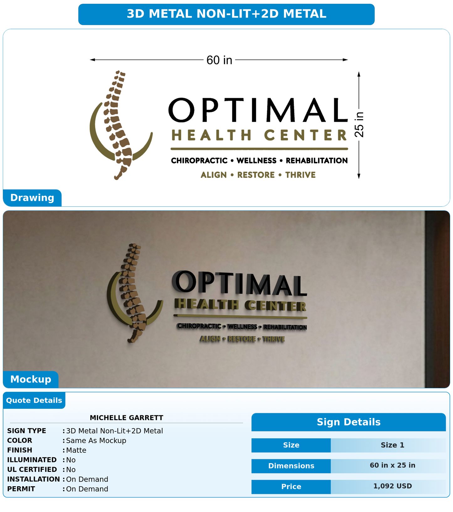 CUSTOM MOCKUP SIGN FOR Michelle Garrett