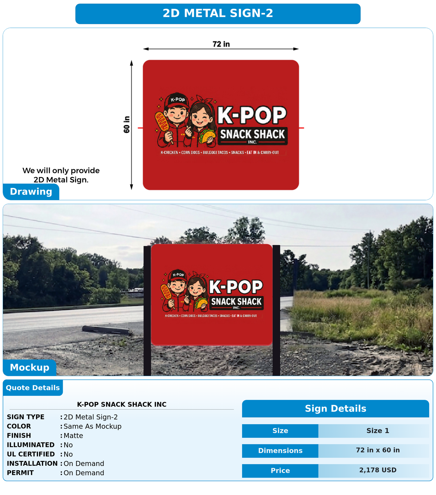 CUSTOM MOCKUP SIGN FOR K-Pop Snack Shack Inc