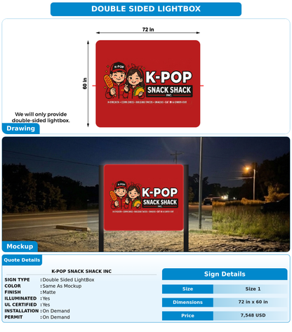 CUSTOM MOCKUP SIGN FOR K-Pop Snack Shack Inc