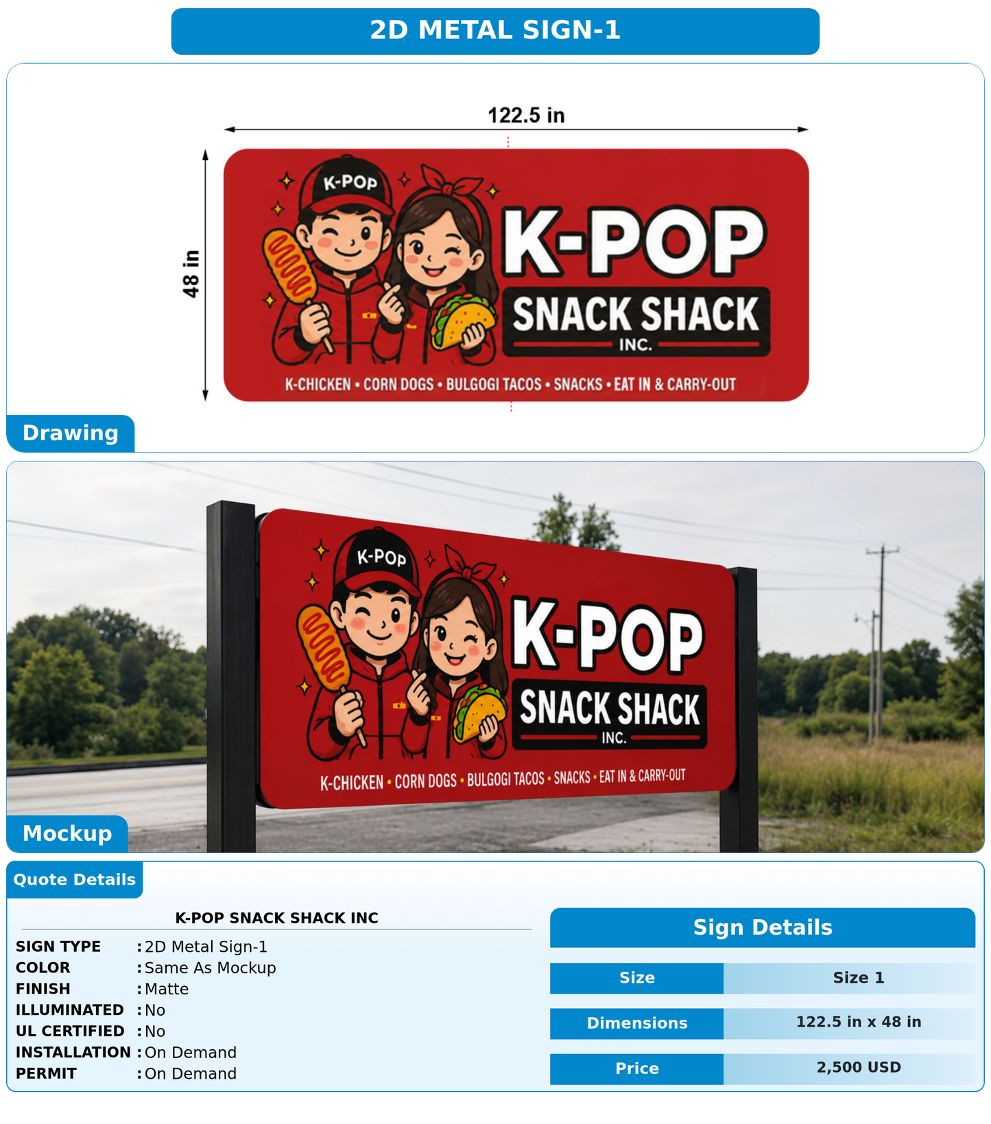 CUSTOM MOCKUP SIGN FOR K-Pop Snack Shack Inc