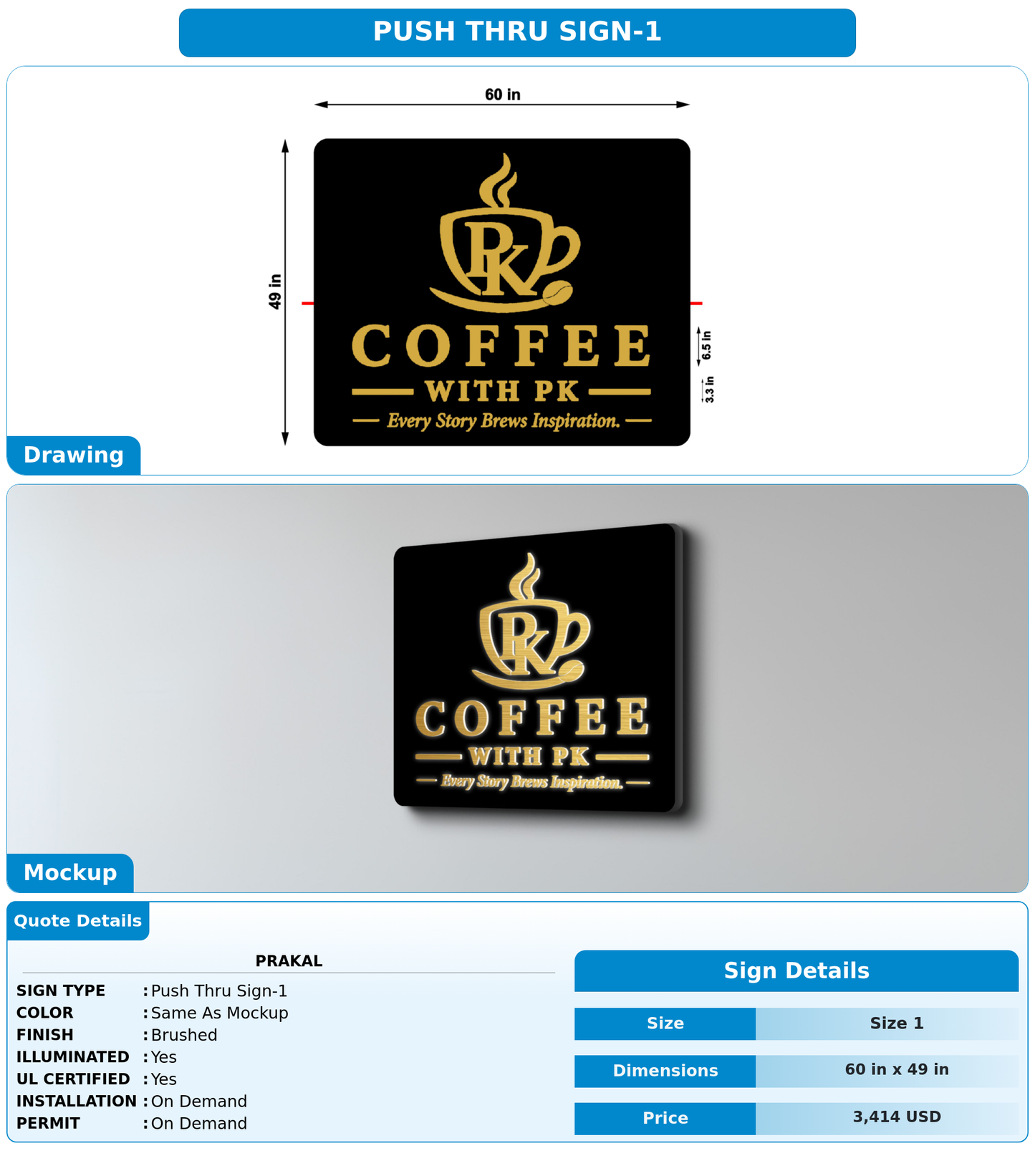 CUSTOM MOCKUP SIGN FOR Prakal