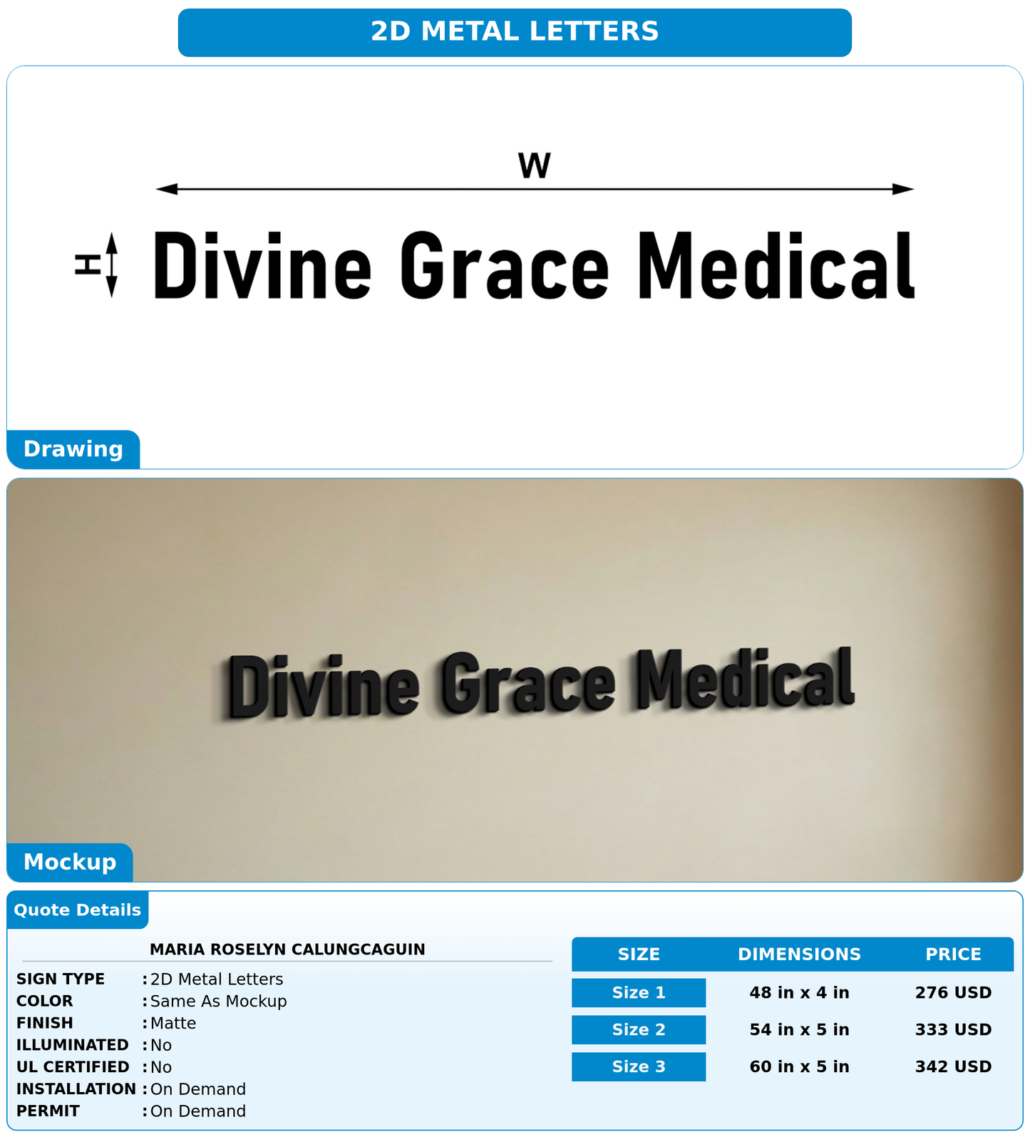CUSTOM MOCKUP SIGN FOR Maria Roselyn Calungcaguin