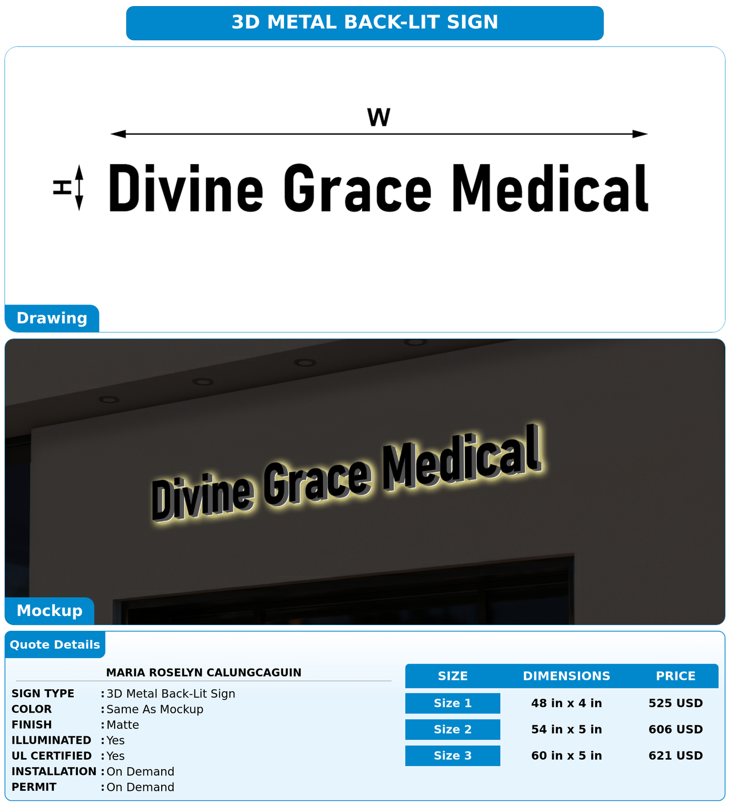 CUSTOM MOCKUP SIGN FOR Maria Roselyn Calungcaguin