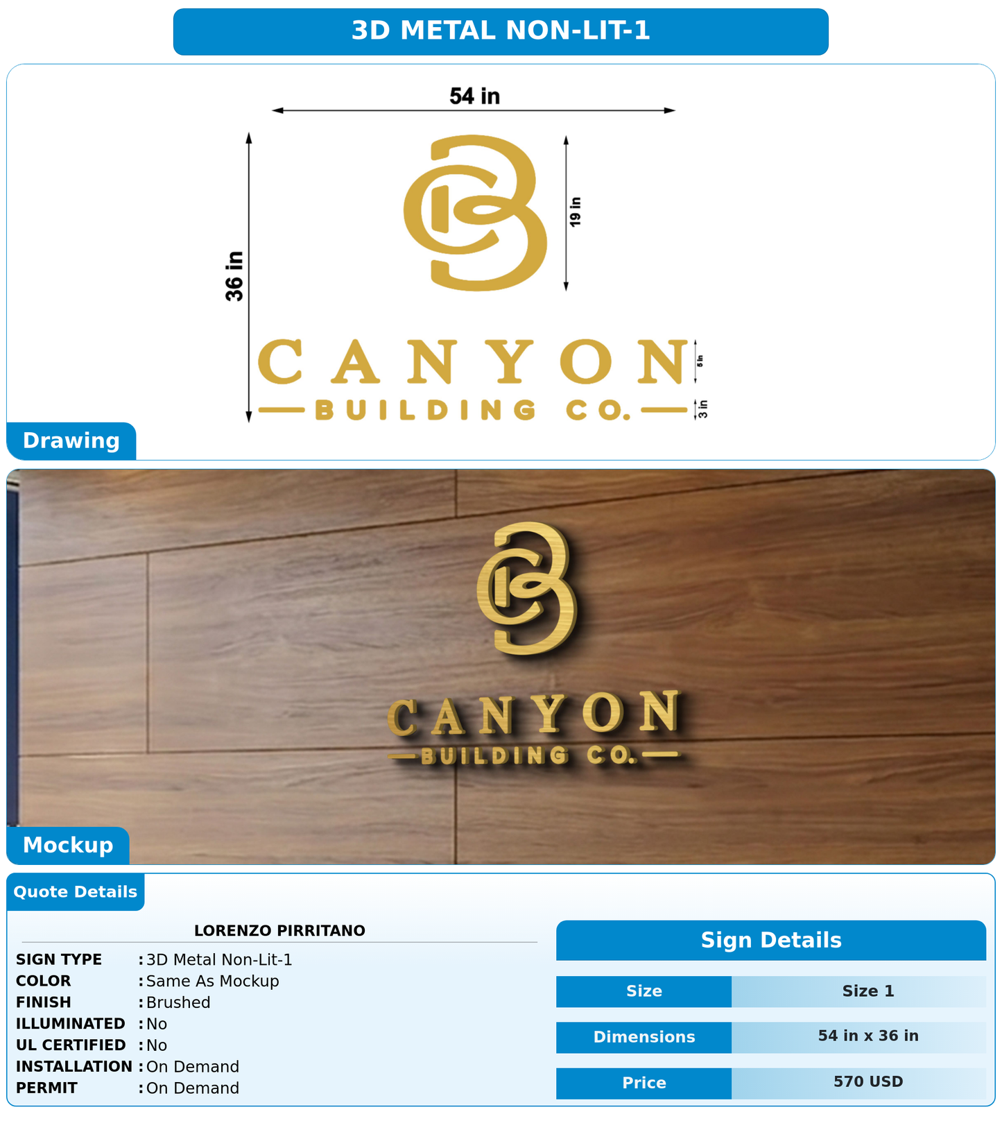 CUSTOM MOCKUP SIGN FOR Lorenzo Pirritano