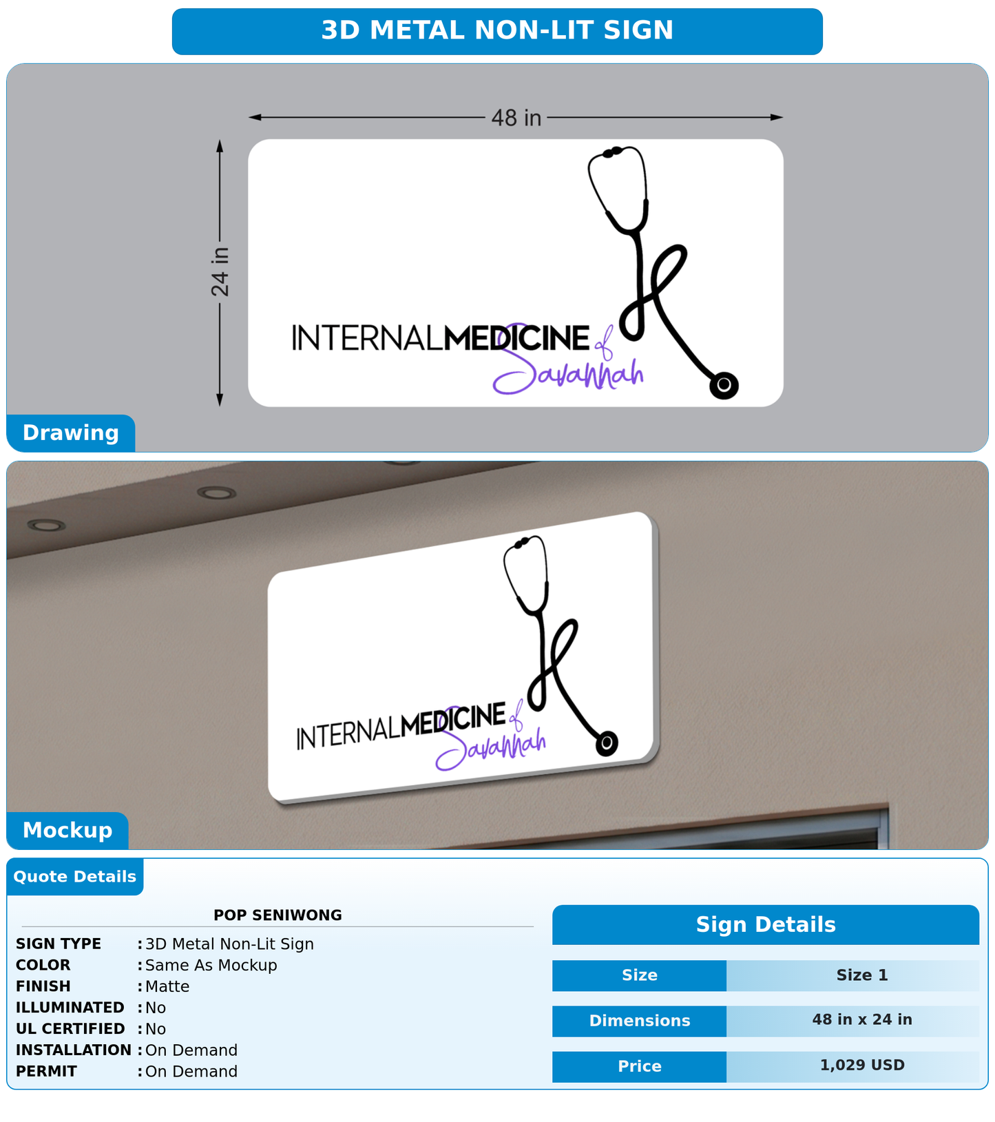 CUSTOM MOCKUP SIGN FOR Pop Seniwong