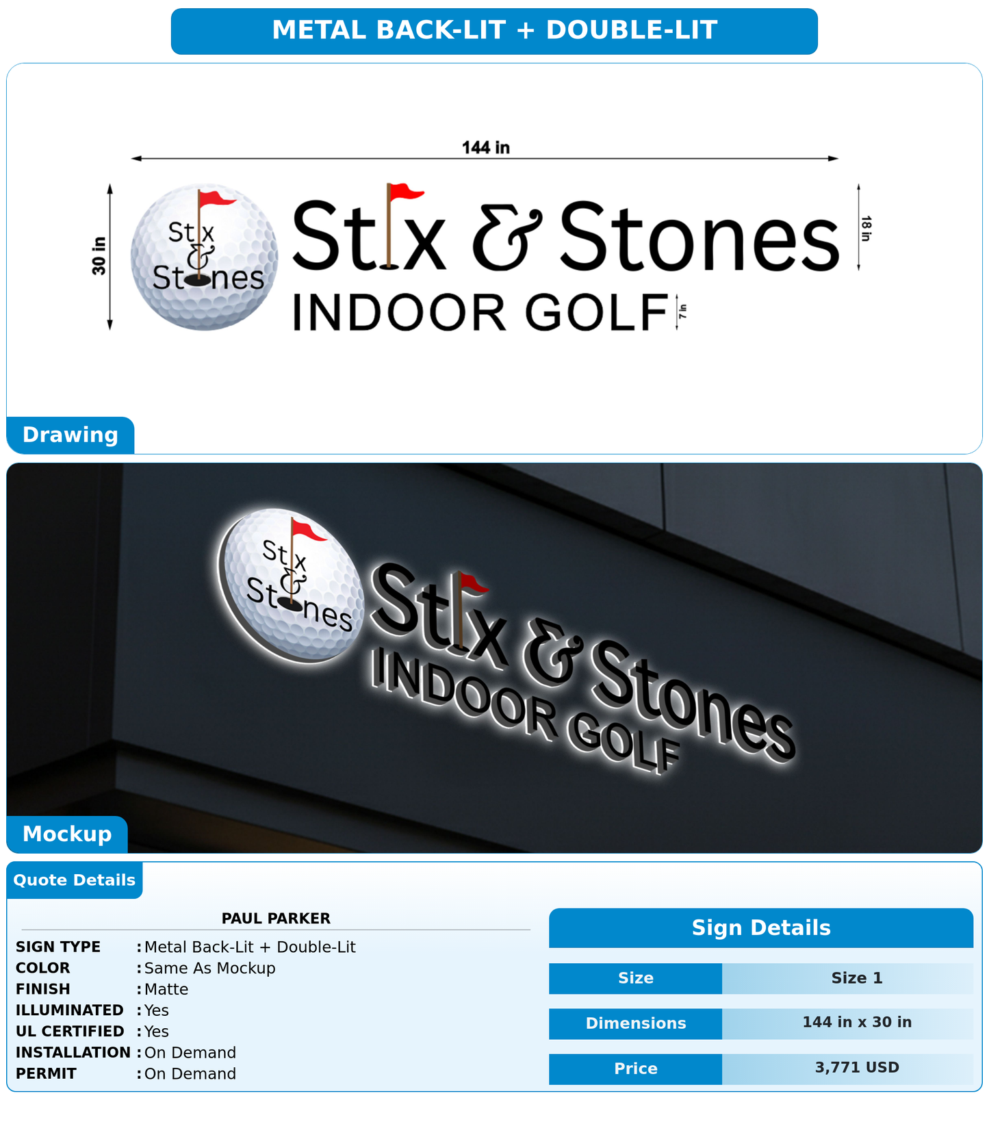 CUSTOM MOCKUP SIGN FOR Paul Parker
