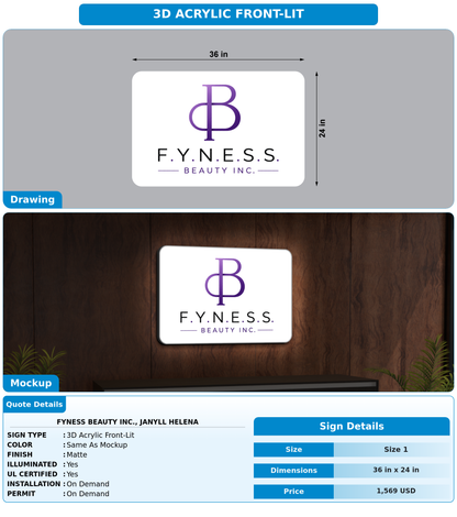 CUSTOM MOCKUP SIGN FOR FYNESS Beauty Inc., Janyll Helena