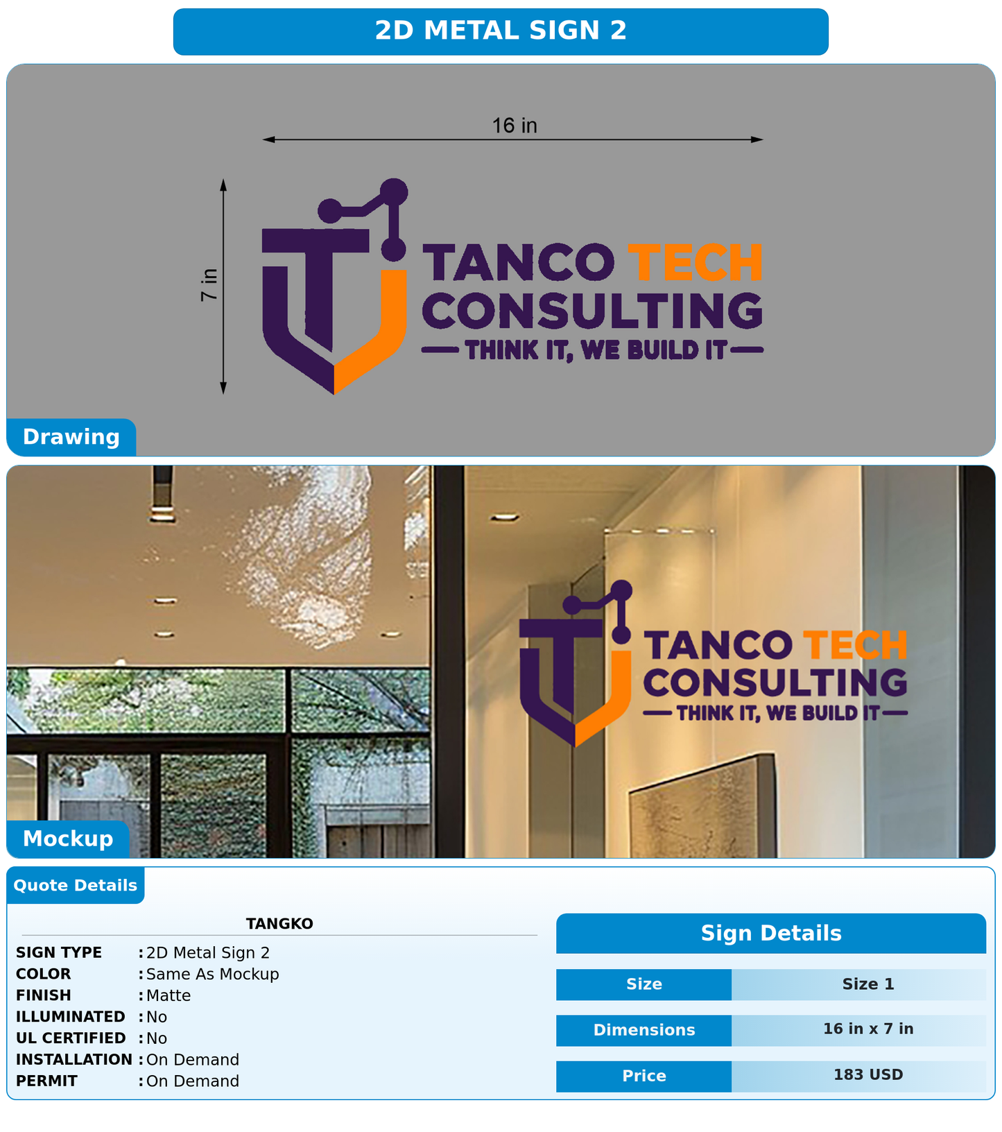 CUSTOM MOCKUP SIGN FOR tangko