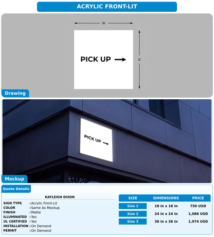 CUSTOM MOCKUP SIGN FOR Kayleigh dixon