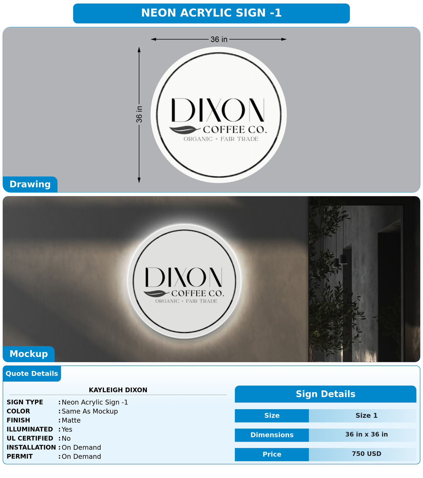 CUSTOM MOCKUP SIGN FOR Kayleigh dixon