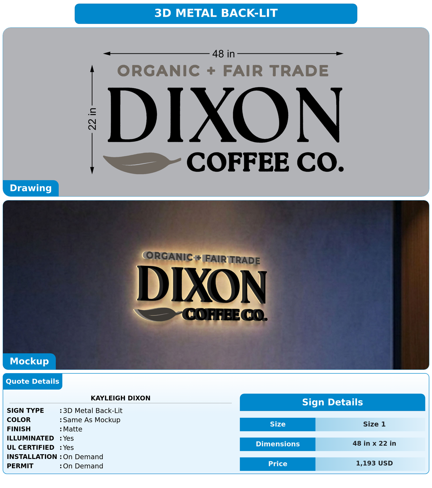 CUSTOM MOCKUP SIGN FOR Kayleigh dixon