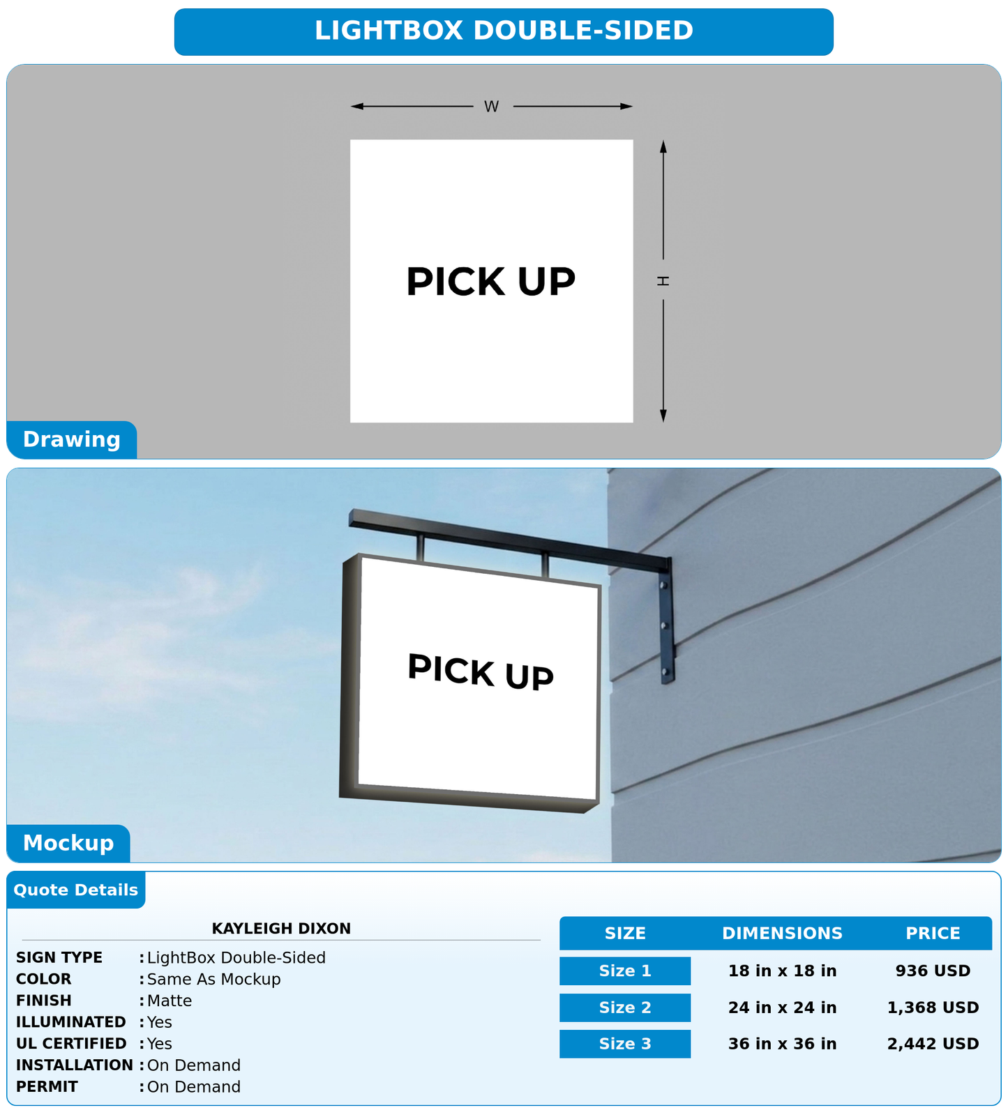 CUSTOM MOCKUP SIGN FOR Kayleigh dixon