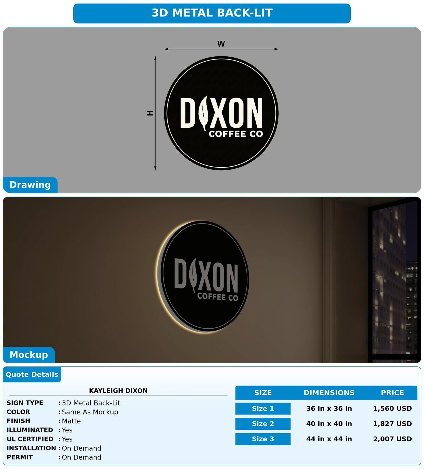 CUSTOM MOCKUP SIGN FOR Kayleigh dixon