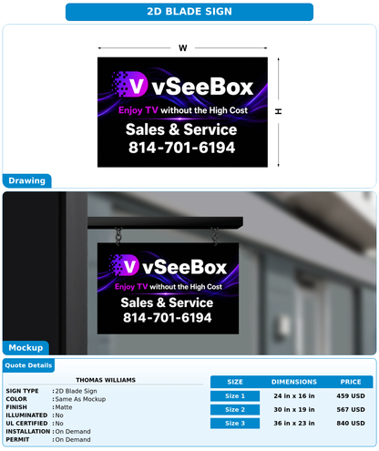 CUSTOM MOCKUP SIGN FOR THOMAS WILLIAMS