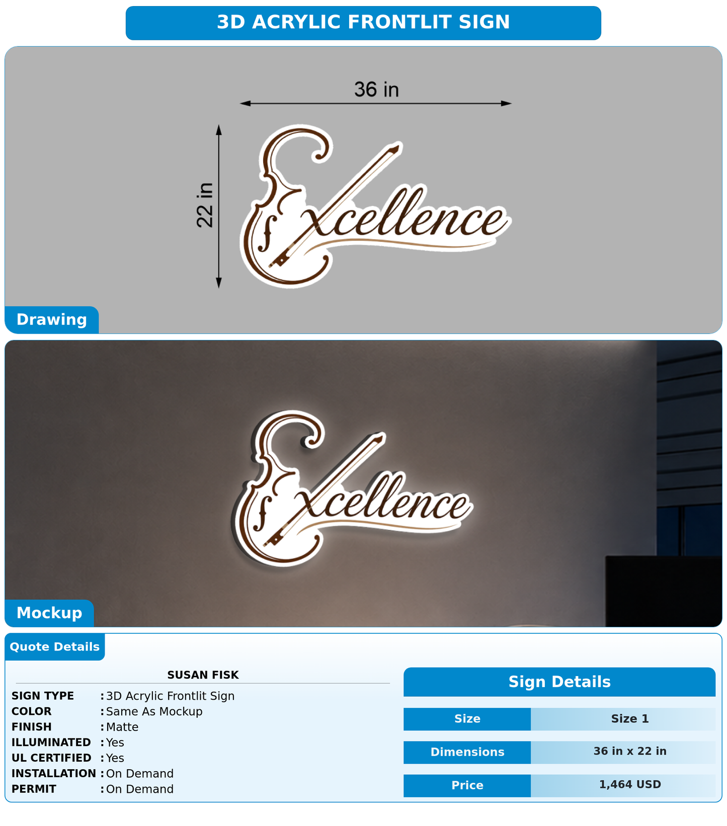 CUSTOM MOCKUP SIGN FOR Susan Fisk