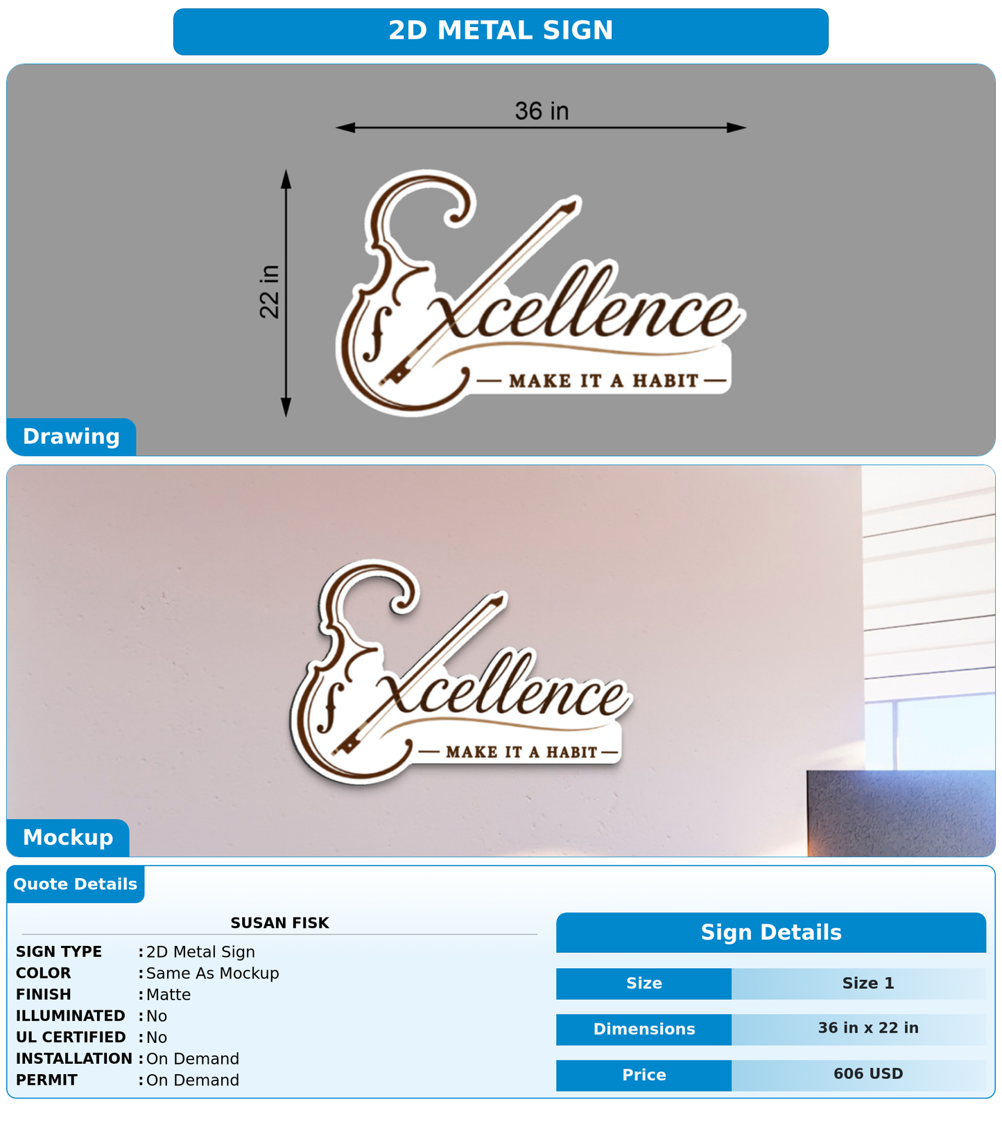 CUSTOM MOCKUP SIGN FOR Susan Fisk