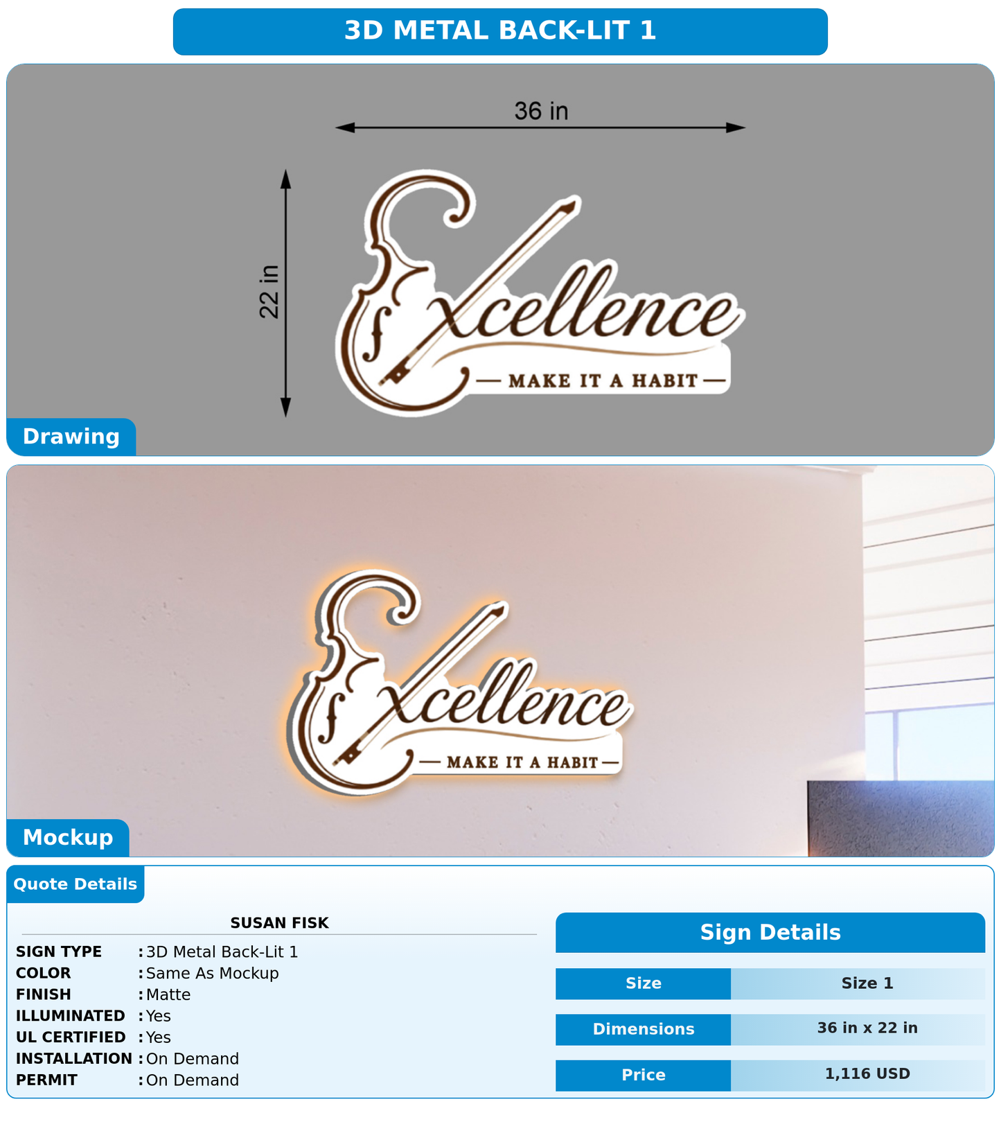 CUSTOM MOCKUP SIGN FOR Susan Fisk