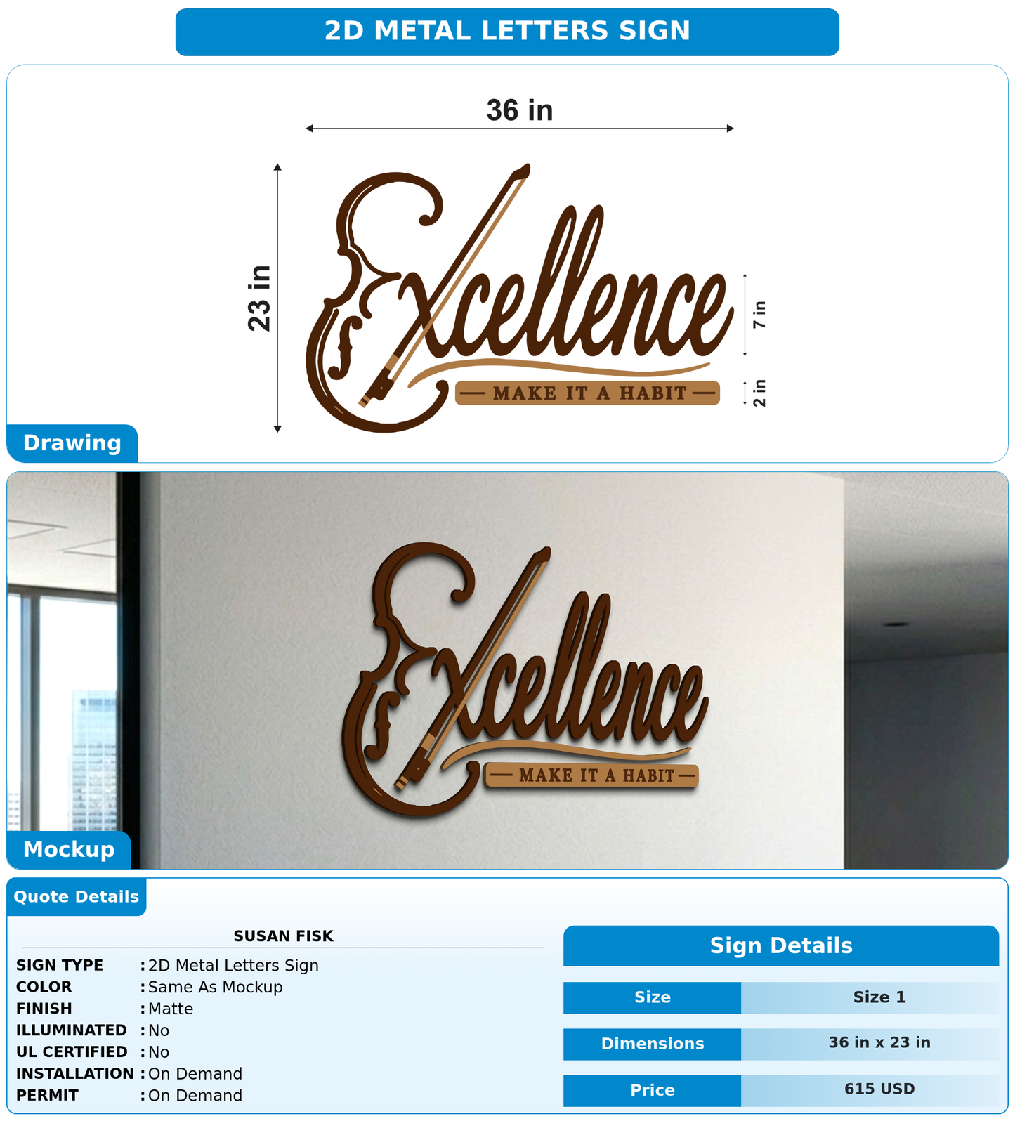 CUSTOM MOCKUP SIGN FOR Susan Fisk