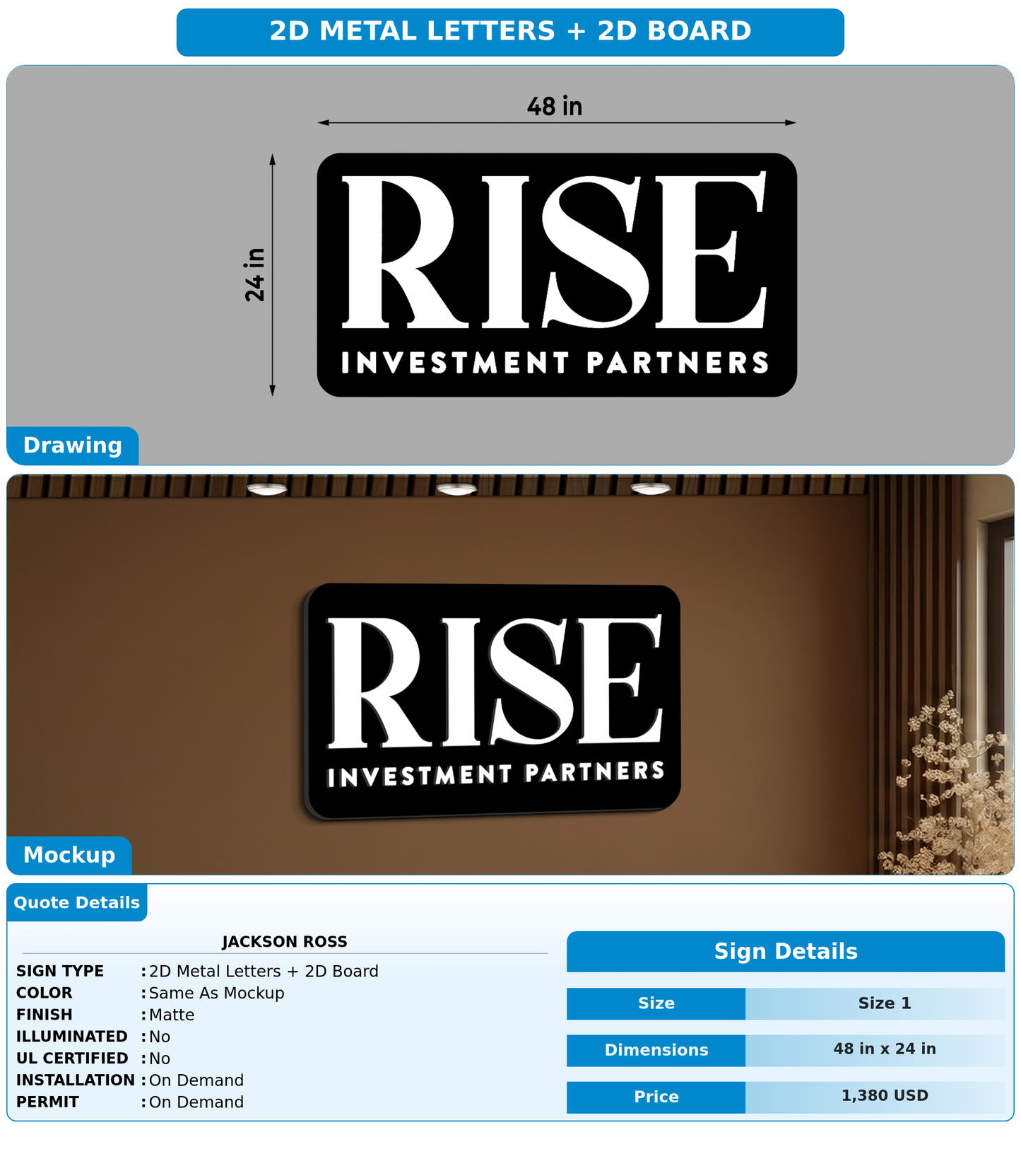 CUSTOM MOCKUP SIGN FOR Jackson Ross