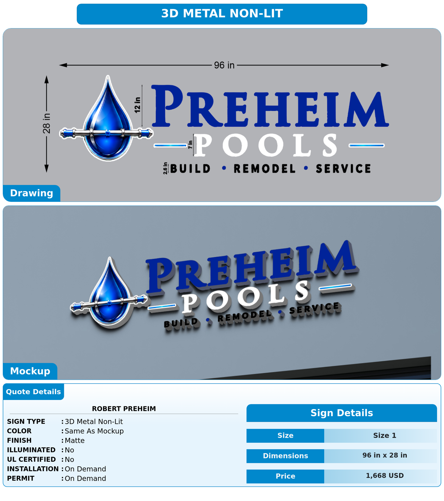 CUSTOM MOCKUP SIGN FOR Robert Preheim