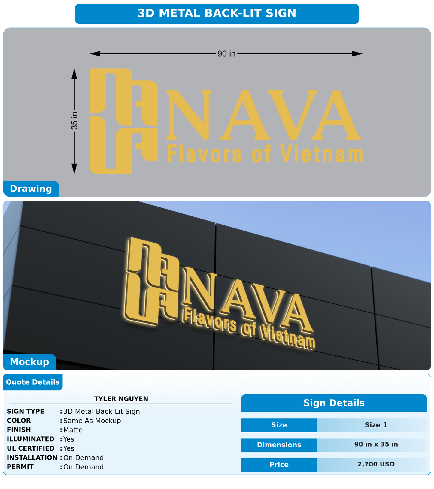 CUSTOM MOCKUP SIGN FOR Tyler Nguyen