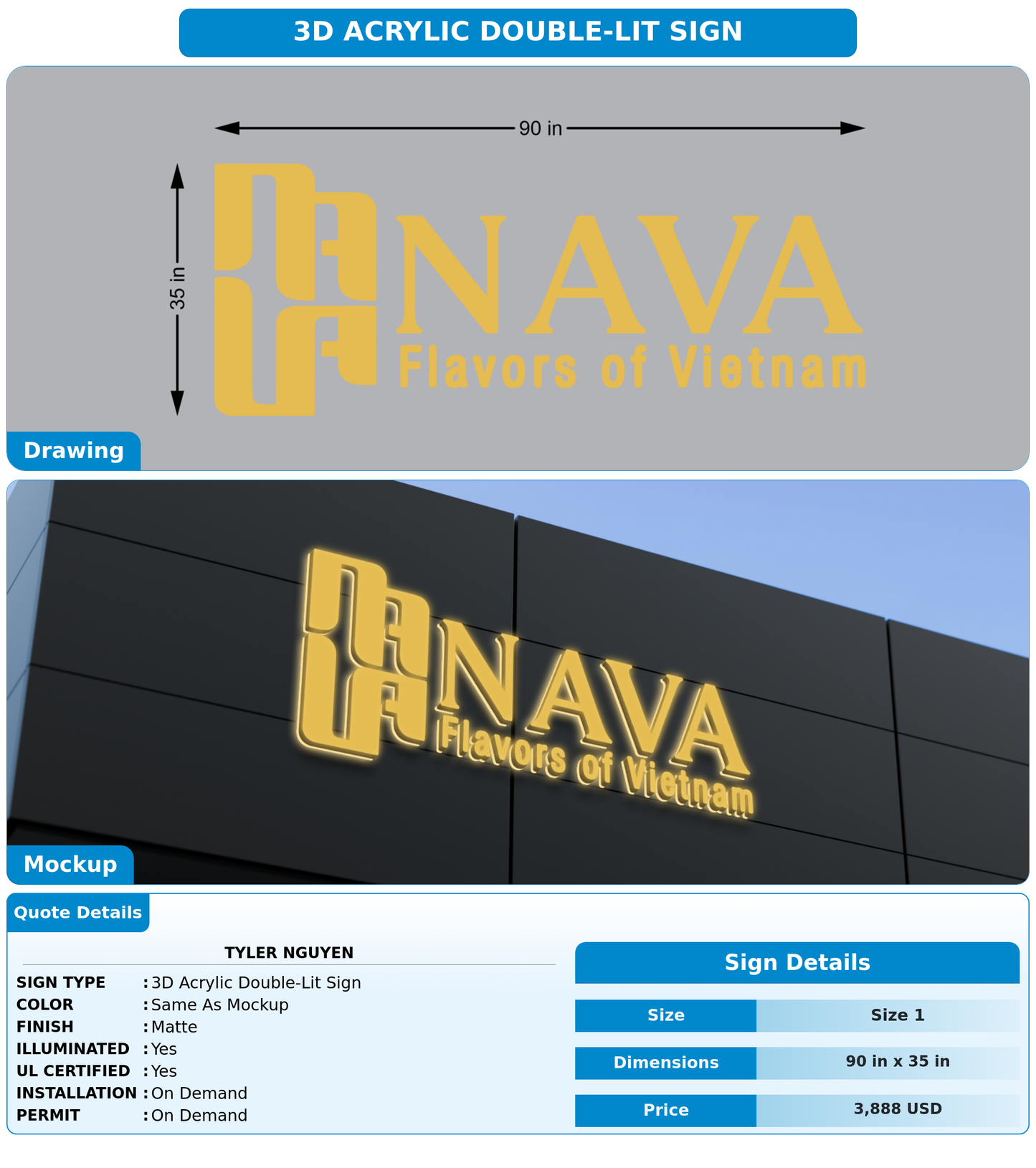 CUSTOM MOCKUP SIGN FOR Tyler Nguyen