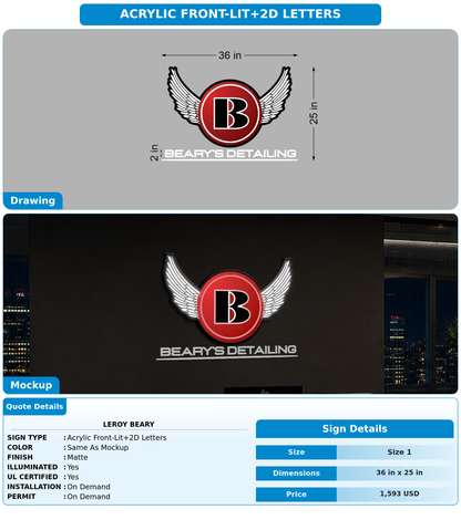 CUSTOM MOCKUP SIGN FOR LeRoy Beary