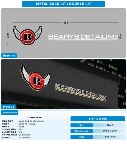 CUSTOM MOCKUP SIGN FOR LeRoy Beary