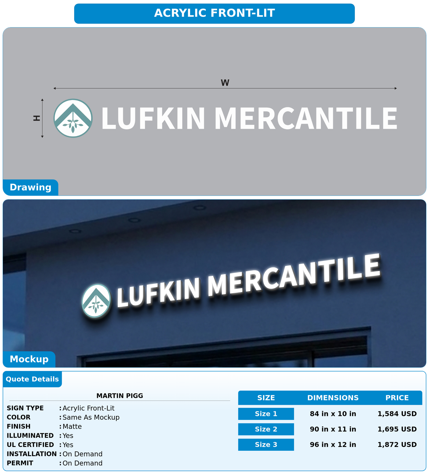 CUSTOM MOCKUP SIGN FOR Martin Pigg
