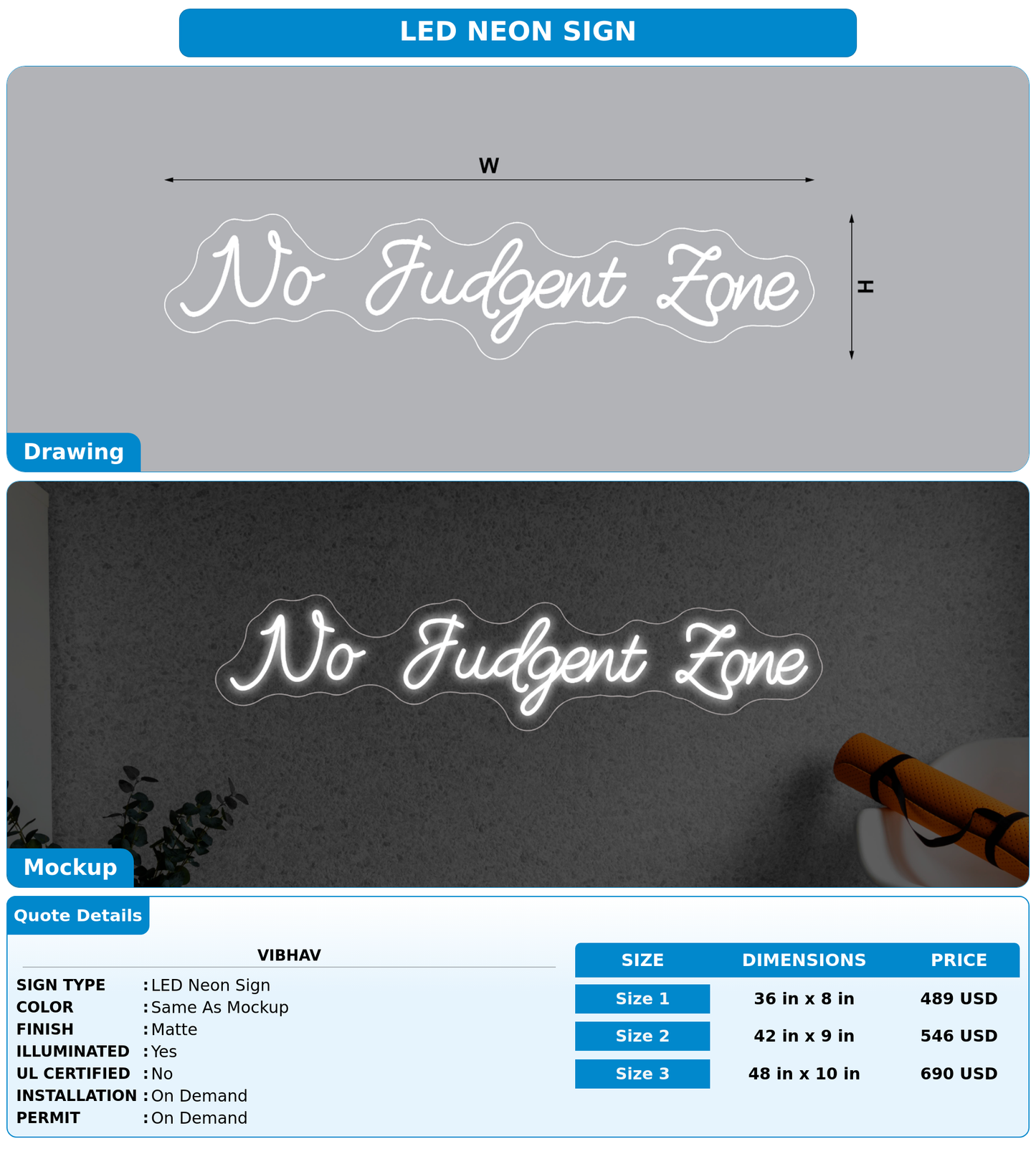 CUSTOM MOCKUP SIGN FOR Vibhav