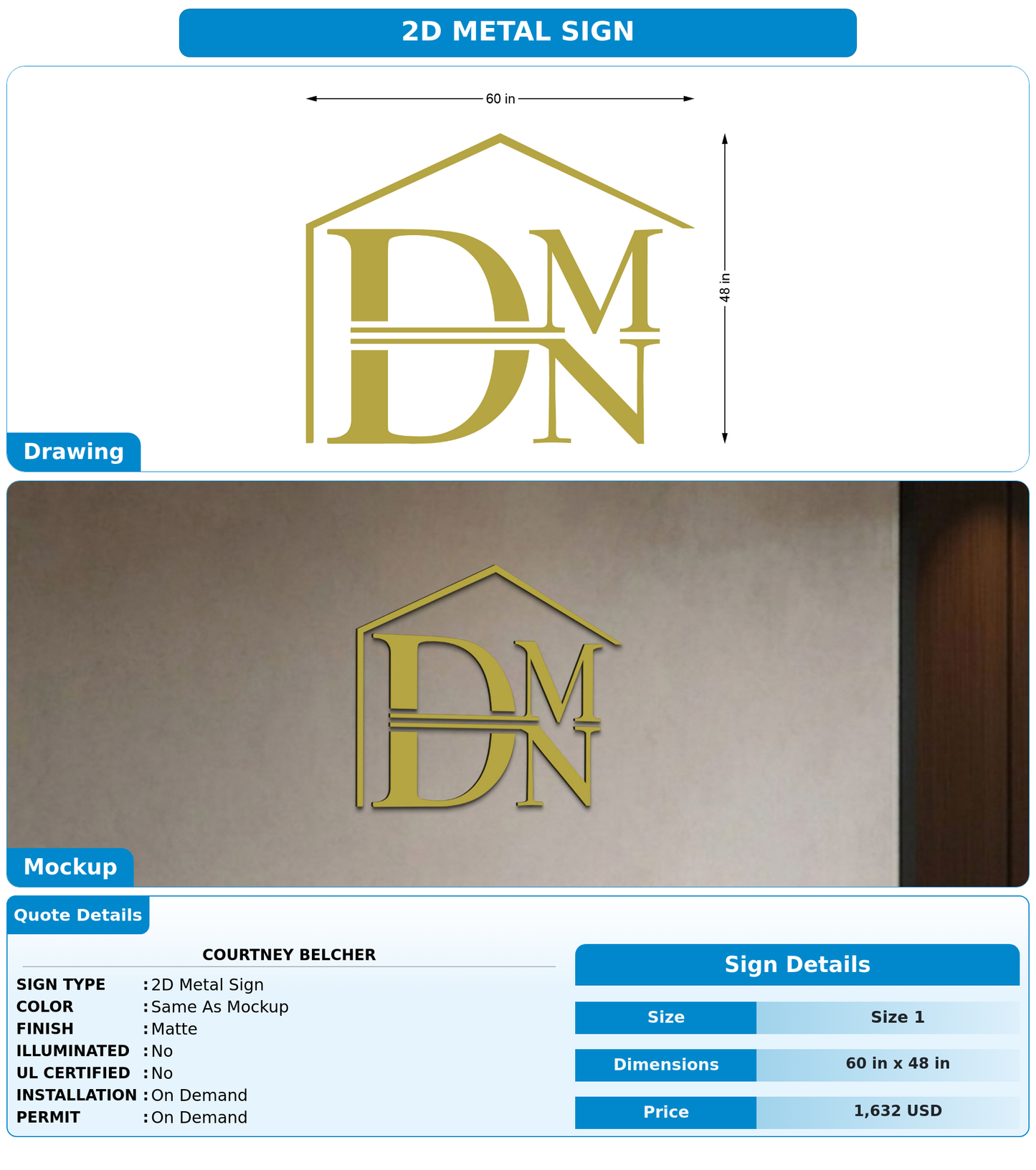 CUSTOM MOCKUP SIGN FOR Courtney Belcher