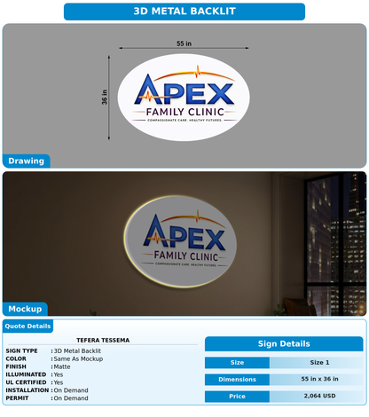CUSTOM MOCKUP SIGN FOR Tefera Tessema