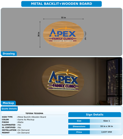 CUSTOM MOCKUP SIGN FOR Tefera Tessema