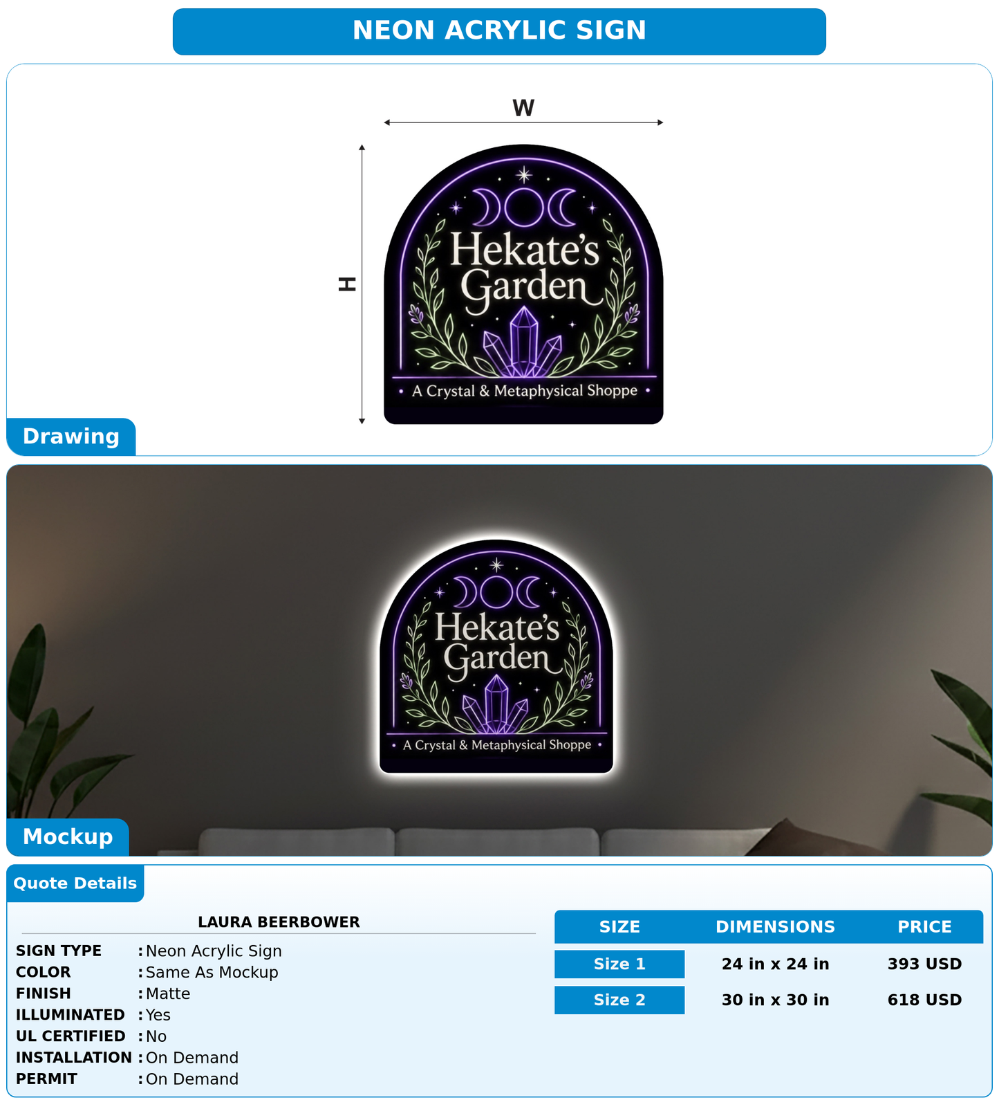 CUSTOM MOCKUP SIGN FOR Laura Beerbower