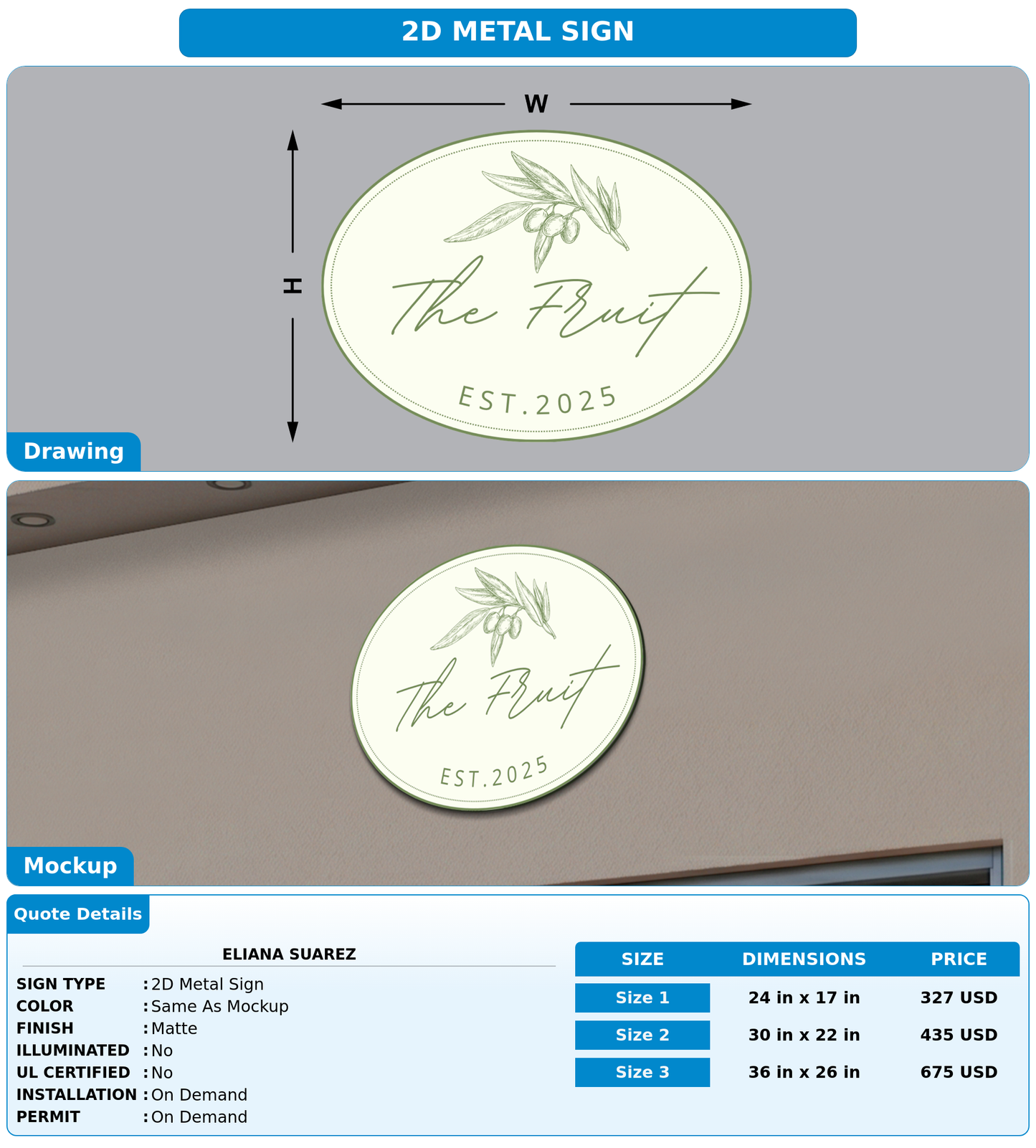 CUSTOM MOCKUP SIGN FOR Eliana Suarez