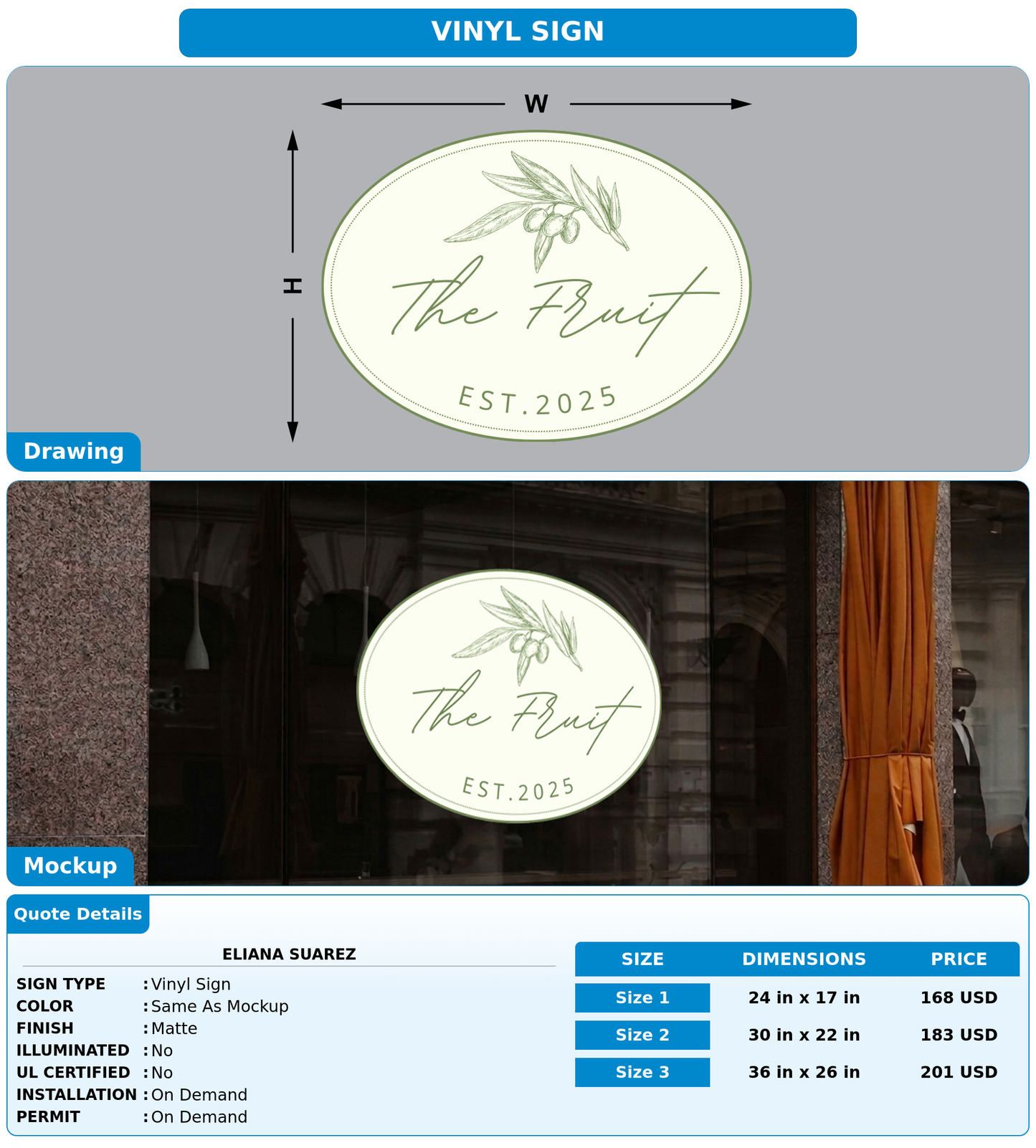 CUSTOM MOCKUP SIGN FOR Eliana Suarez