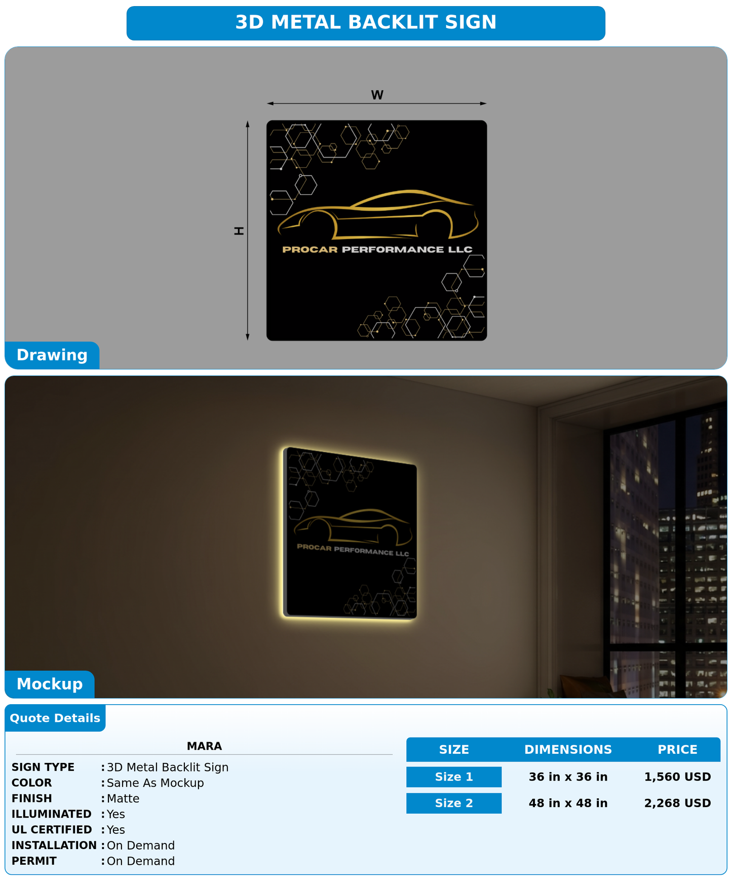 CUSTOM MOCKUP SIGN FOR Mara