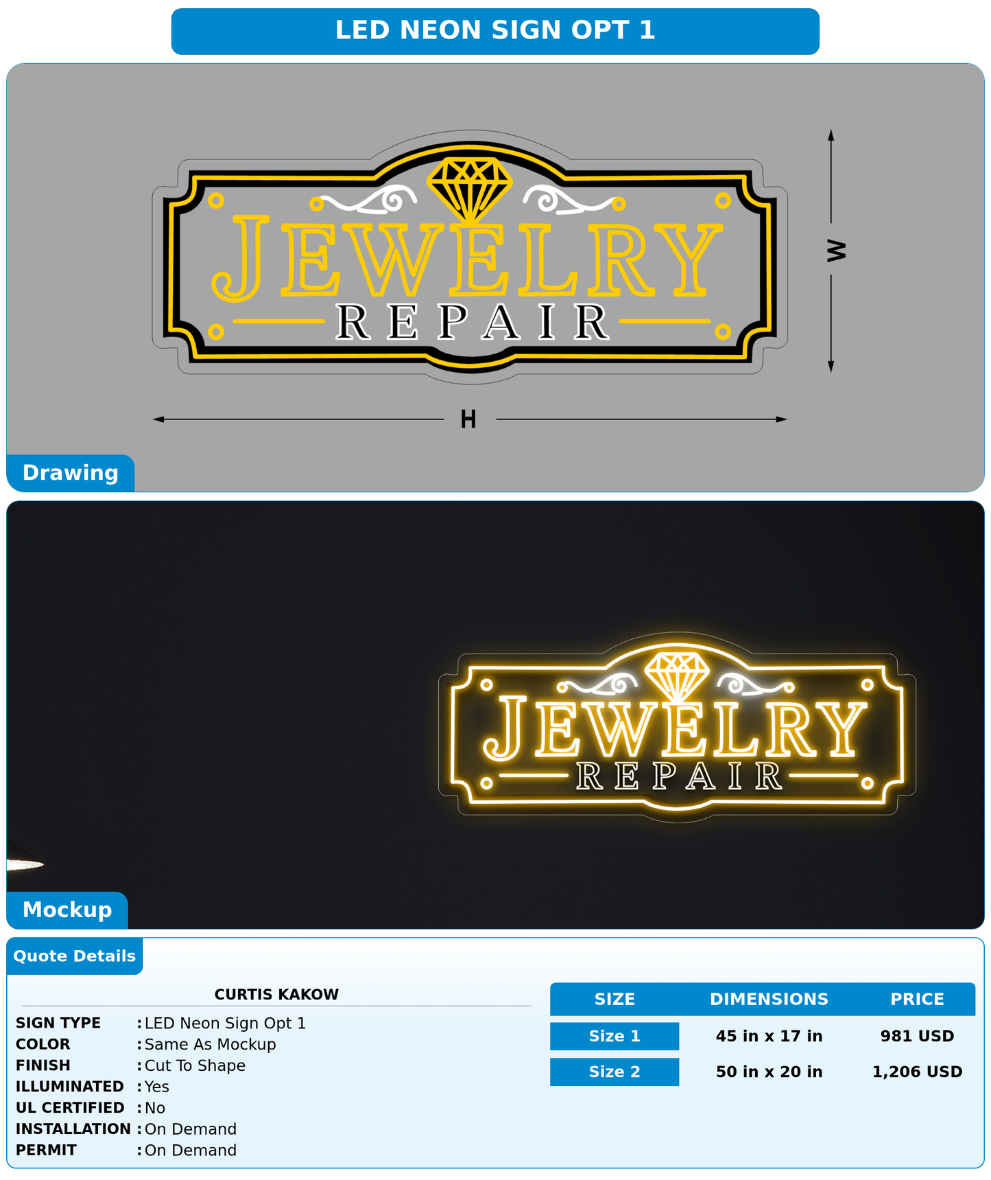 CUSTOM MOCKUP SIGN FOR Curtis Kakow
