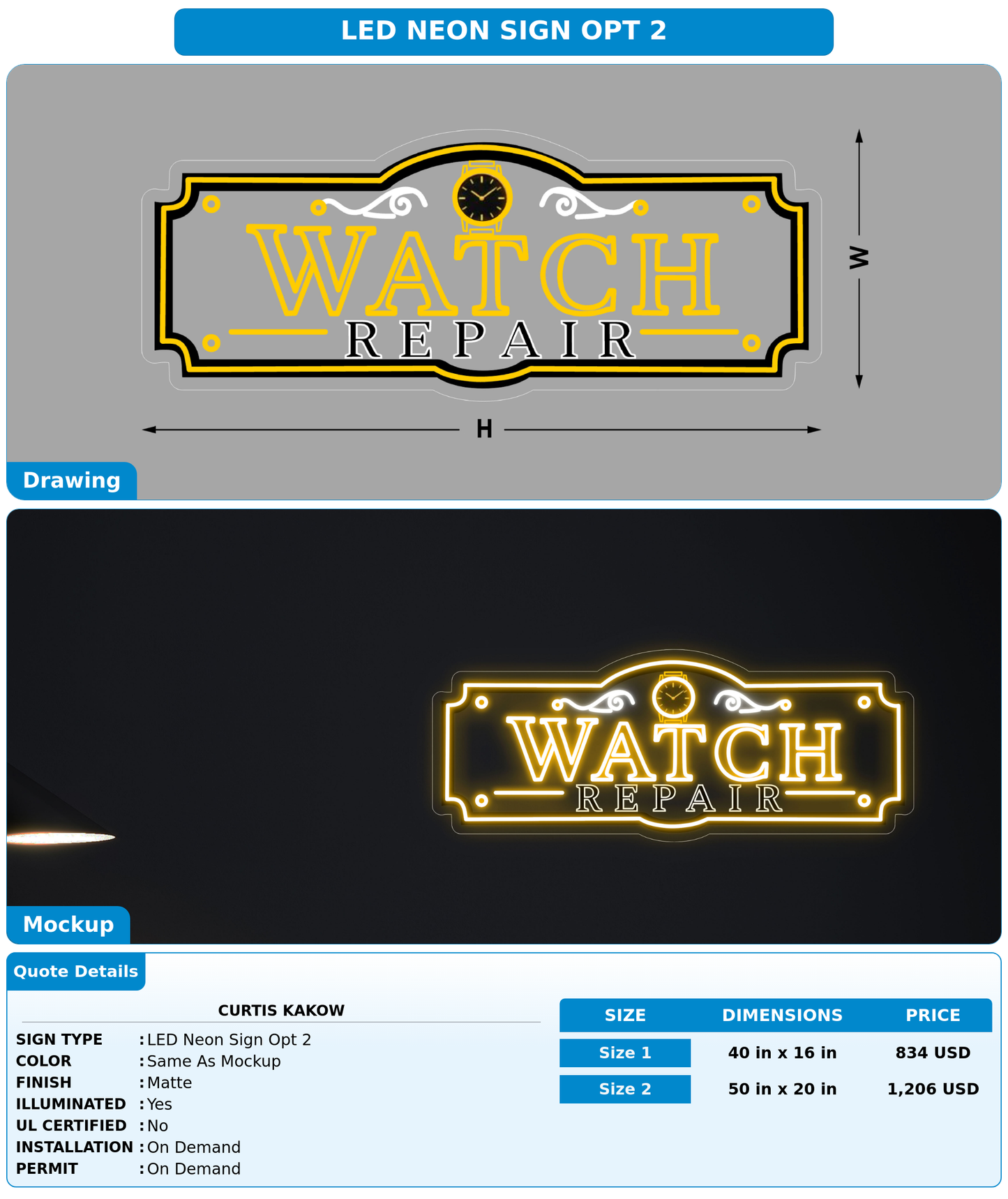 CUSTOM MOCKUP SIGN FOR Curtis Kakow
