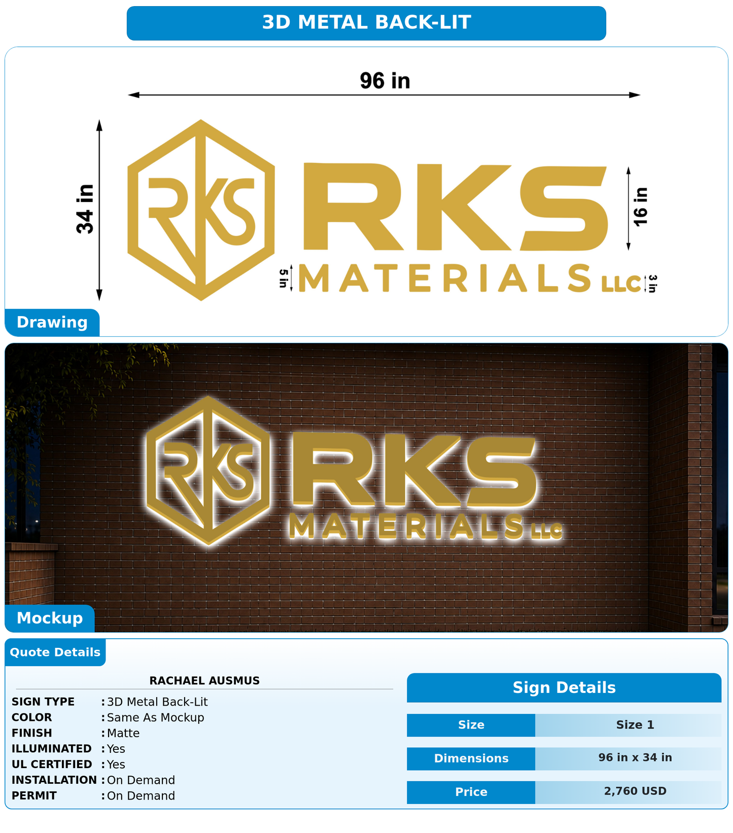 CUSTOM MOCKUP SIGN FOR Rachael Ausmus