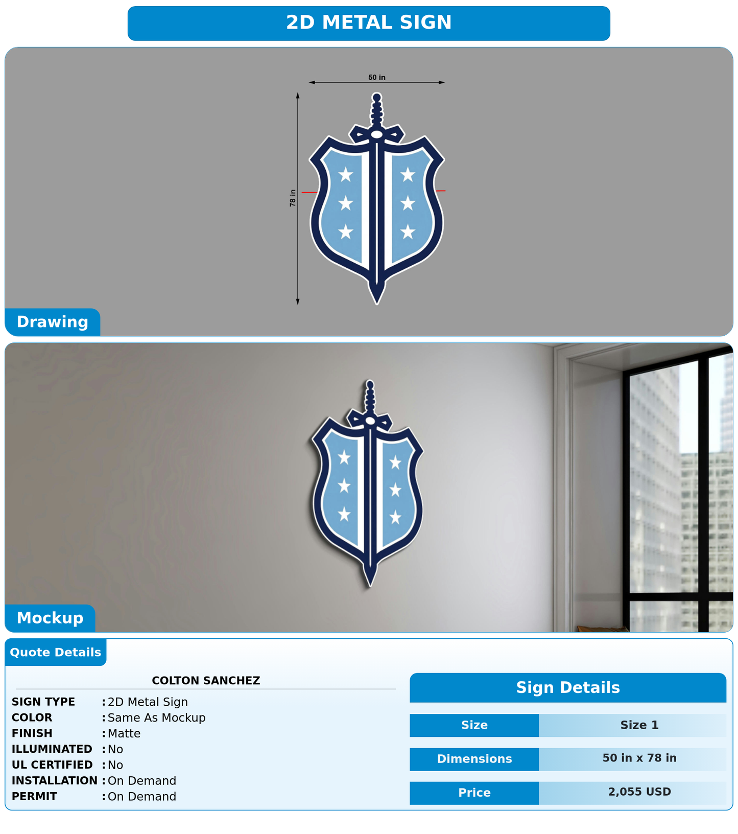 CUSTOM MOCKUP SIGN FOR Colton Sanchez