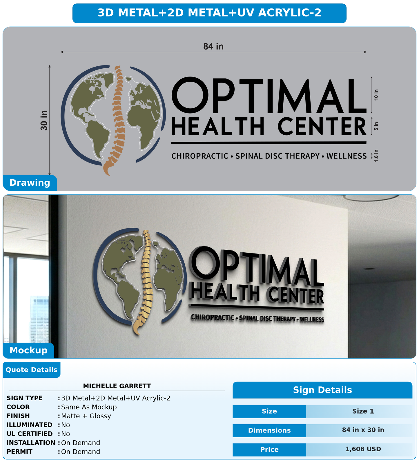 CUSTOM MOCKUP SIGN FOR Michelle Garrett
