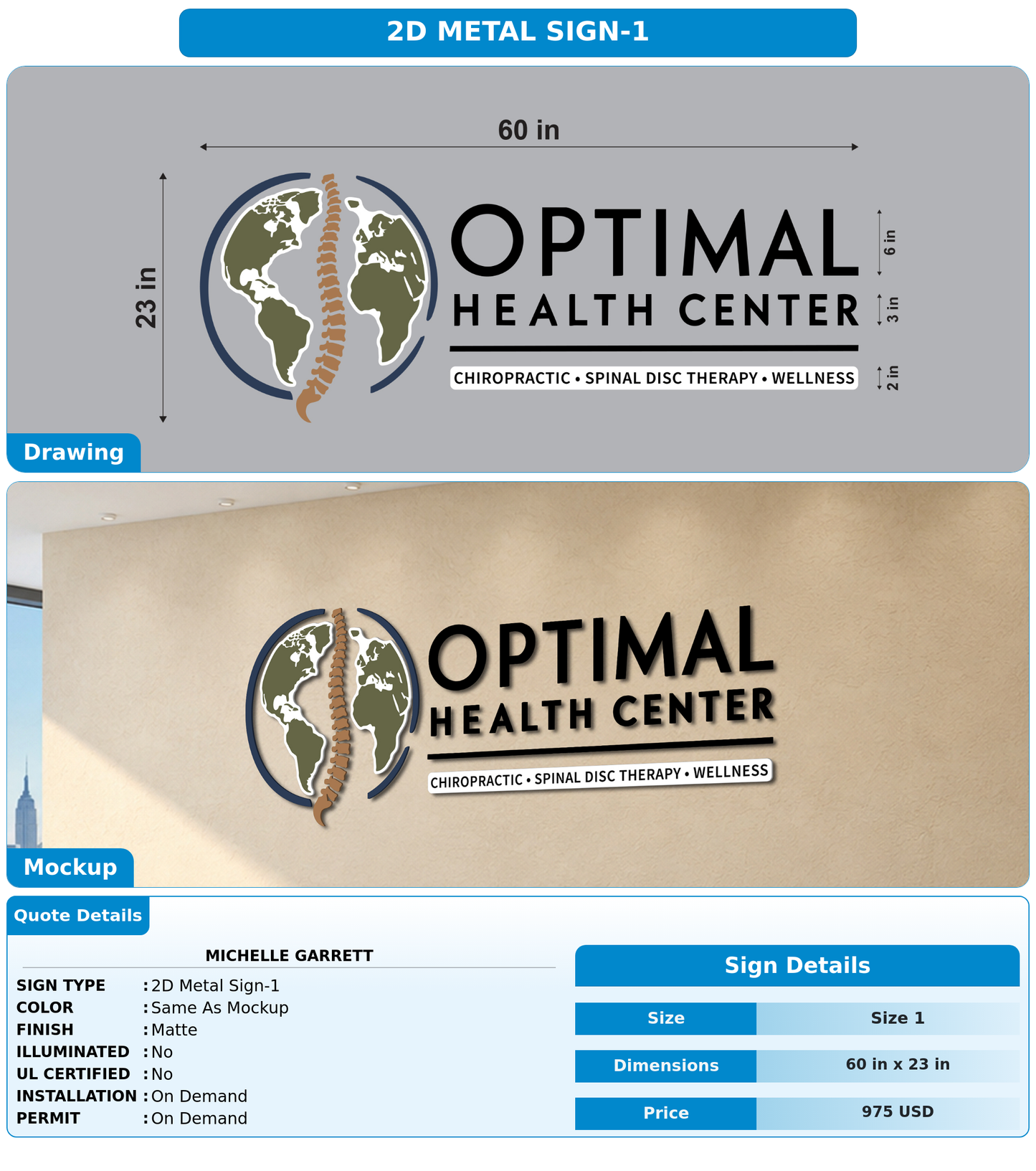 CUSTOM MOCKUP SIGN FOR Michelle Garrett
