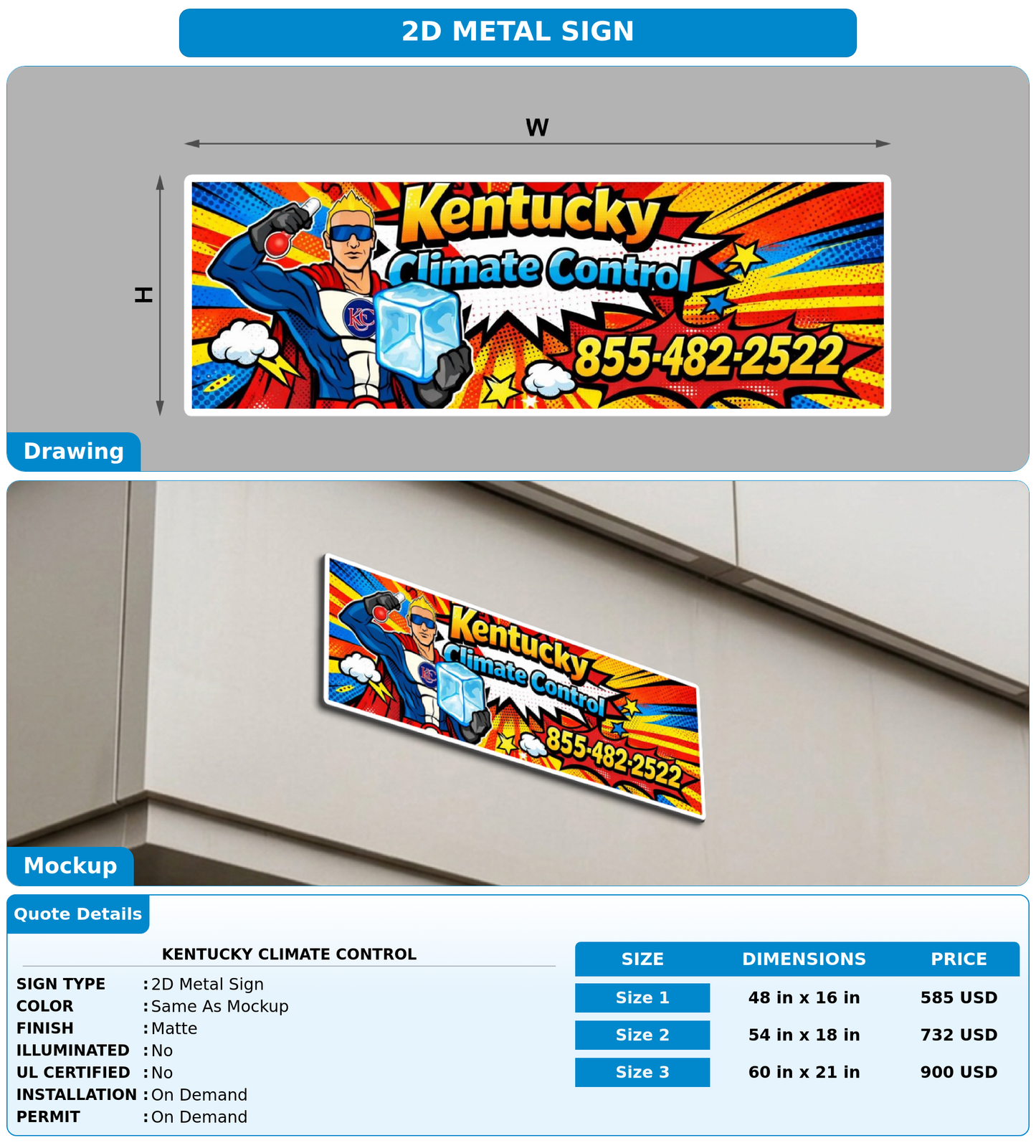 CUSTOM MOCKUP SIGN FOR Kentucky Climate Control