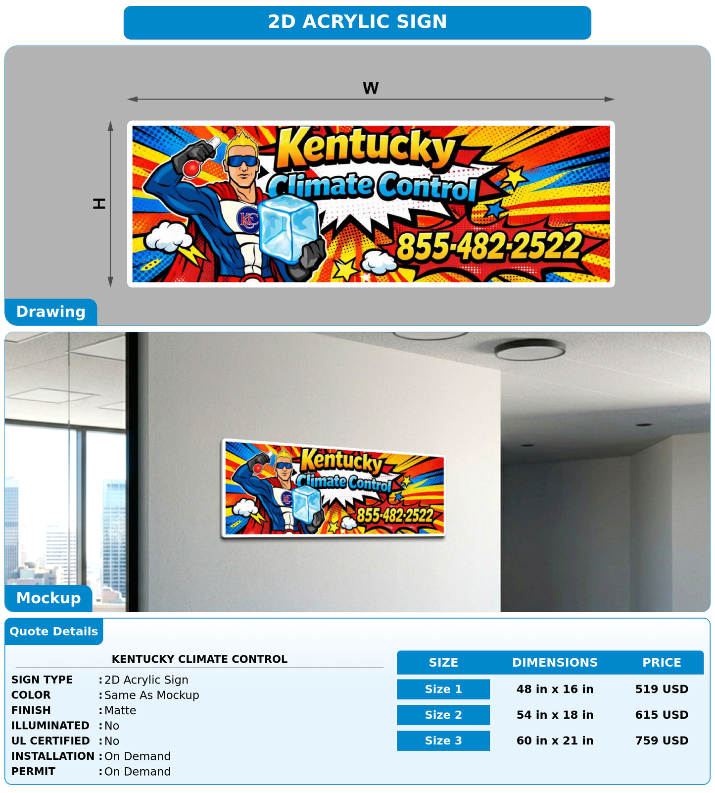 CUSTOM MOCKUP SIGN FOR Kentucky Climate Control