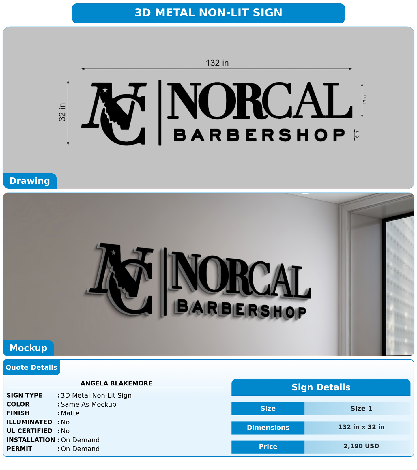 CUSTOM MOCKUP SIGN FOR Angela Blakemore